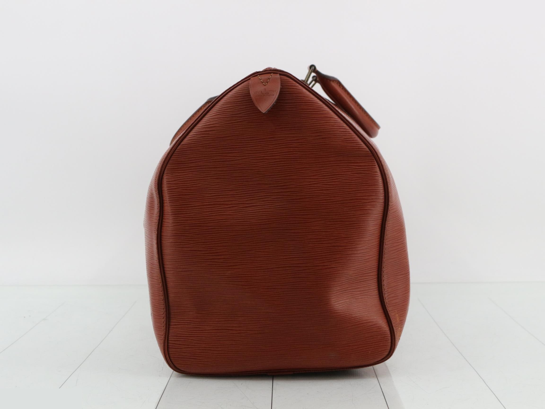 Keepall 50 Kenya Brown Poigner with name tag — view 3
