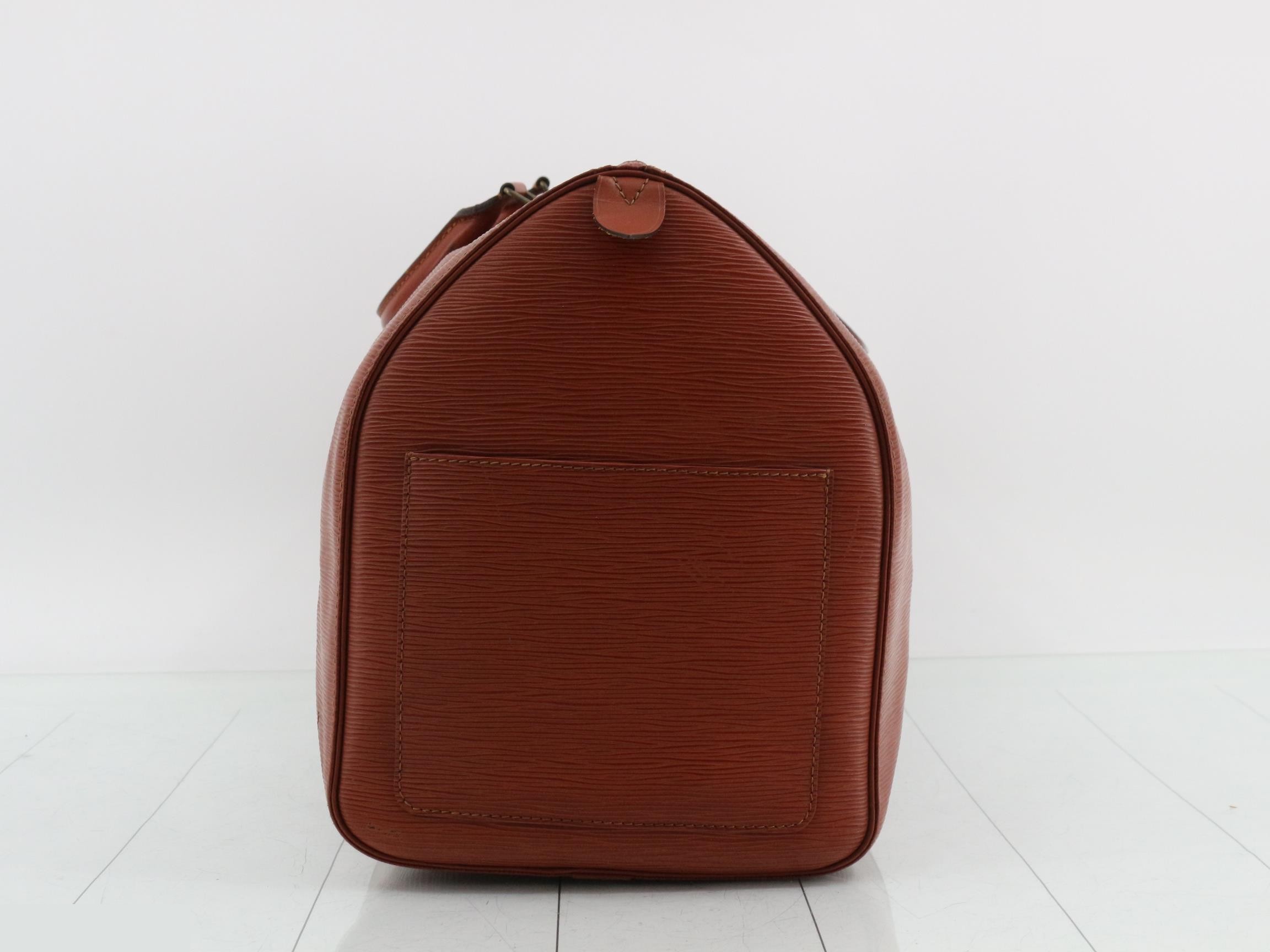 Keepall 50 Kenya Brown Poigner with name tag — view 4