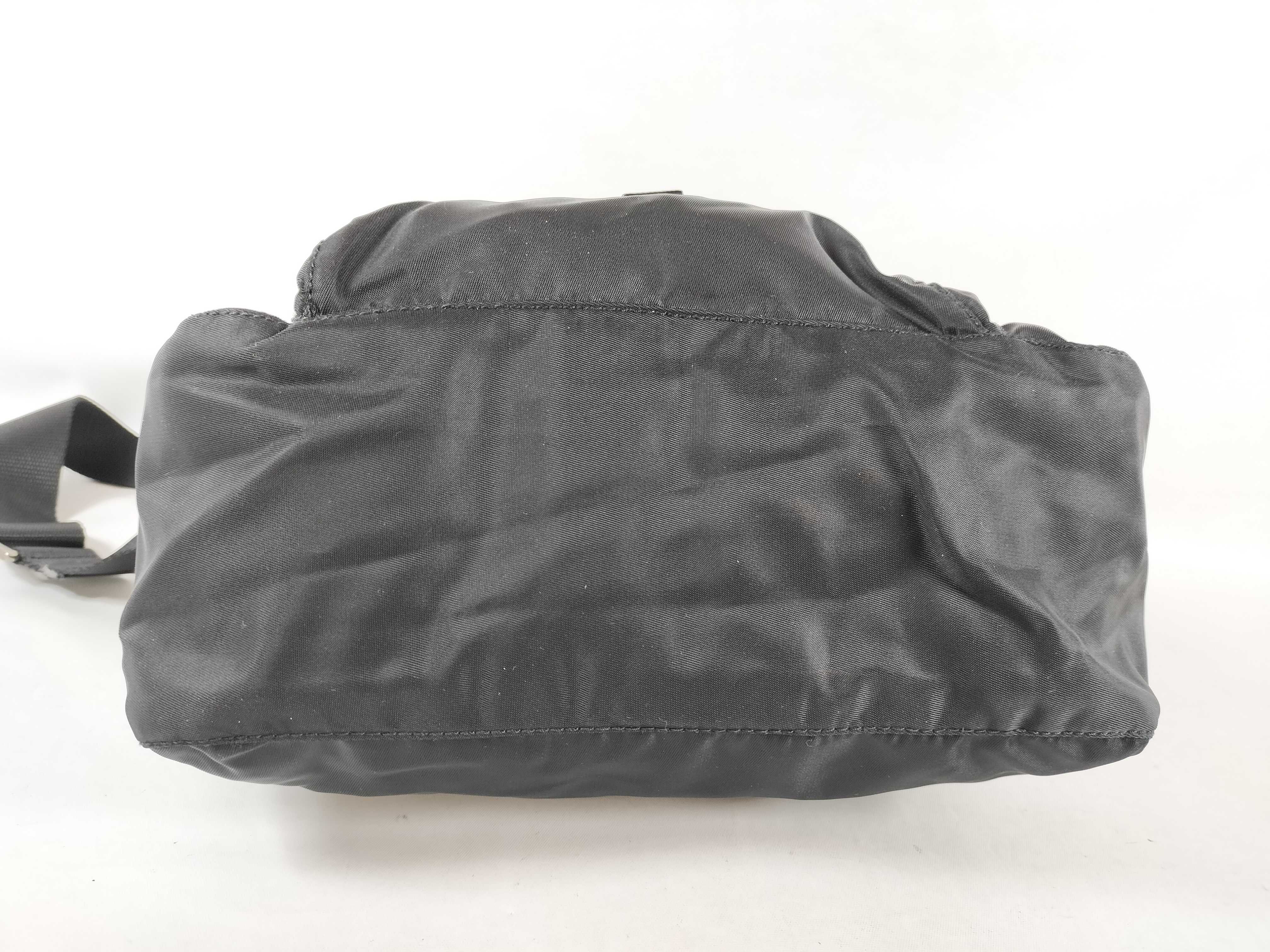Nylon Shoulder Bag, Black, Triangle Logo Plate, Zipper Included, B8994 134 Shoulder Bag — view 6