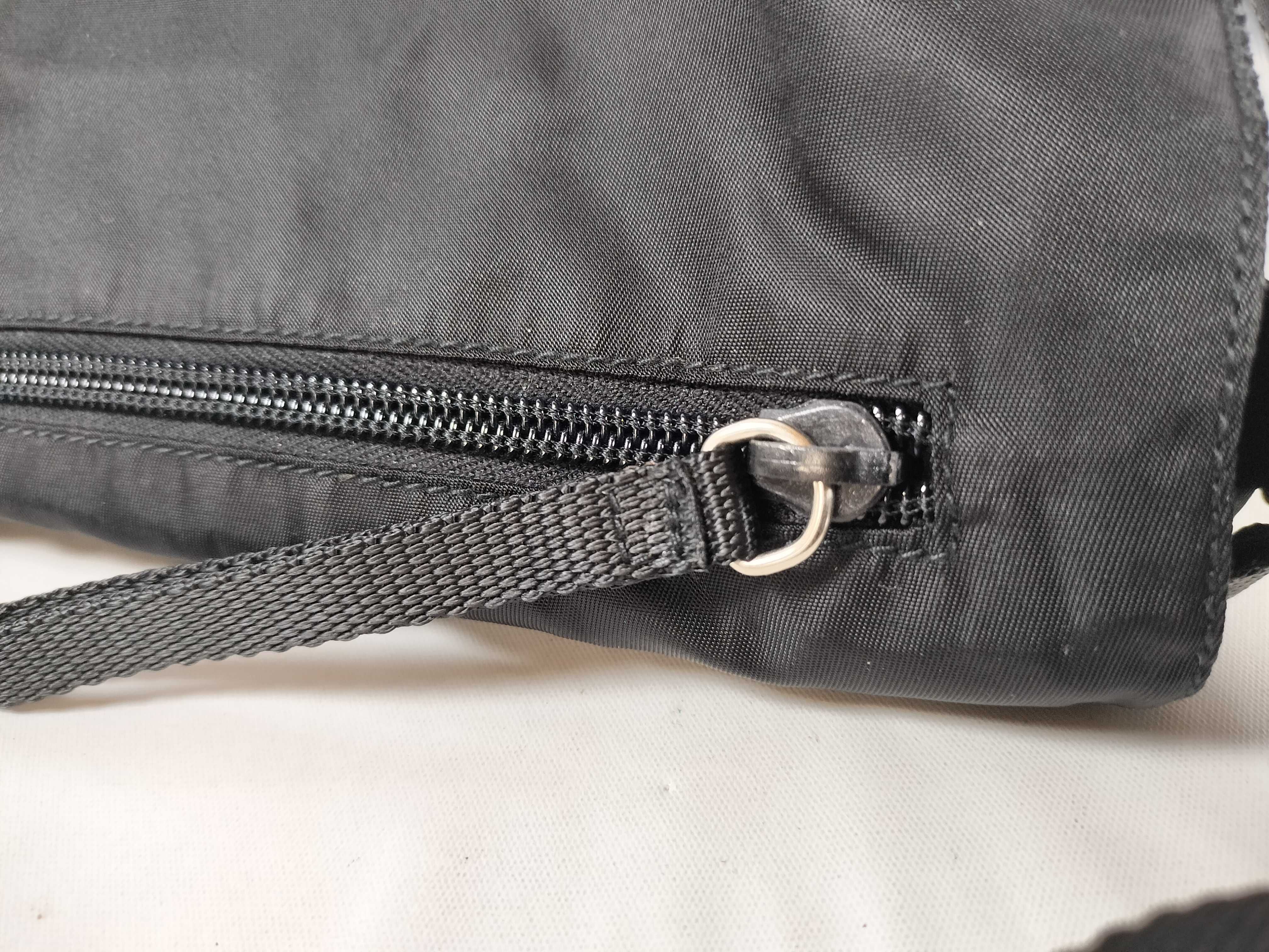 Nylon Shoulder Bag, Black, Triangle Logo Plate, Zipper Included, B8994 134 Shoulder Bag — view 8