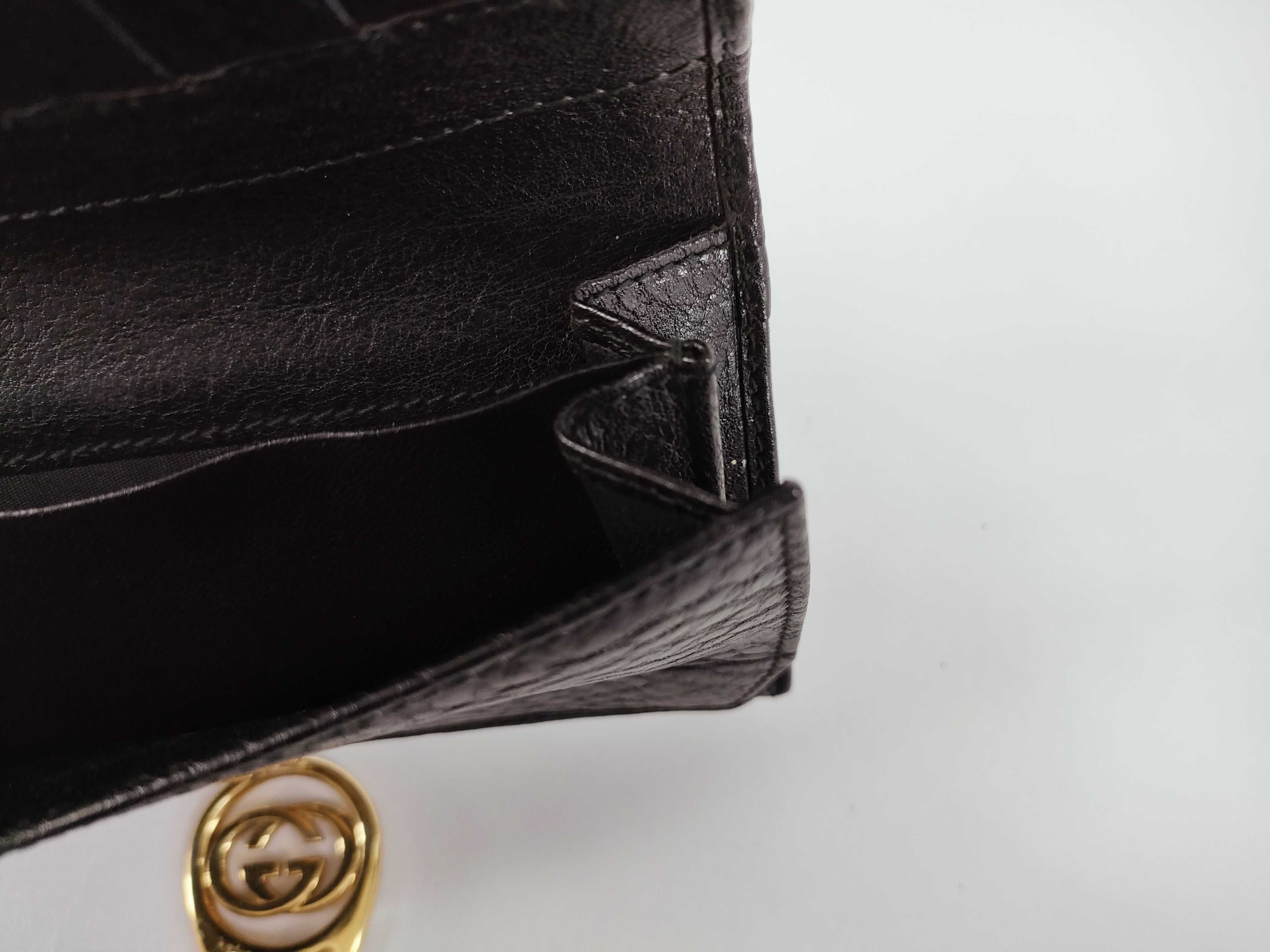 GG Canvas Black Leather Wallet — view 12