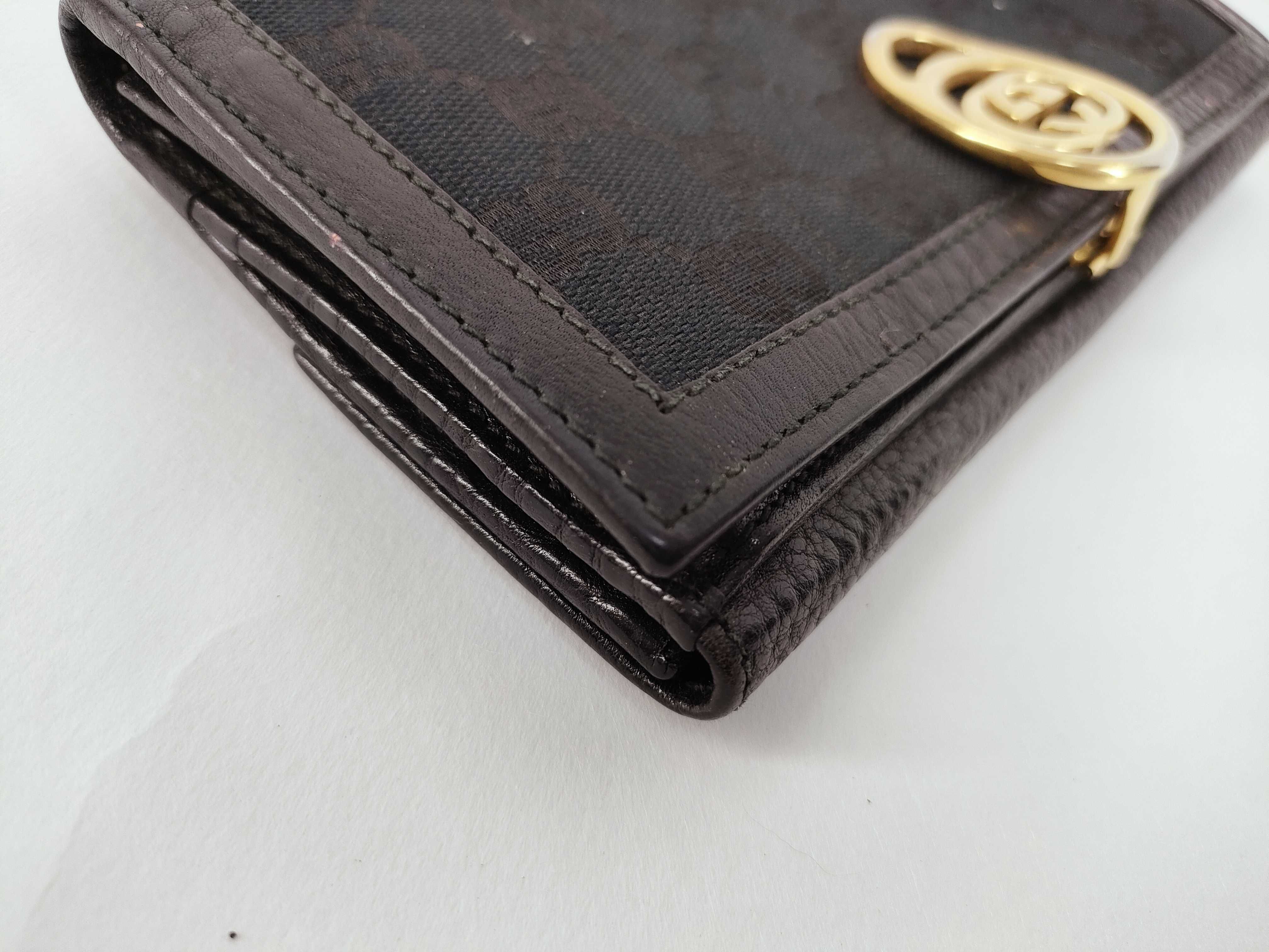 GG Canvas Black Leather Wallet — view 3