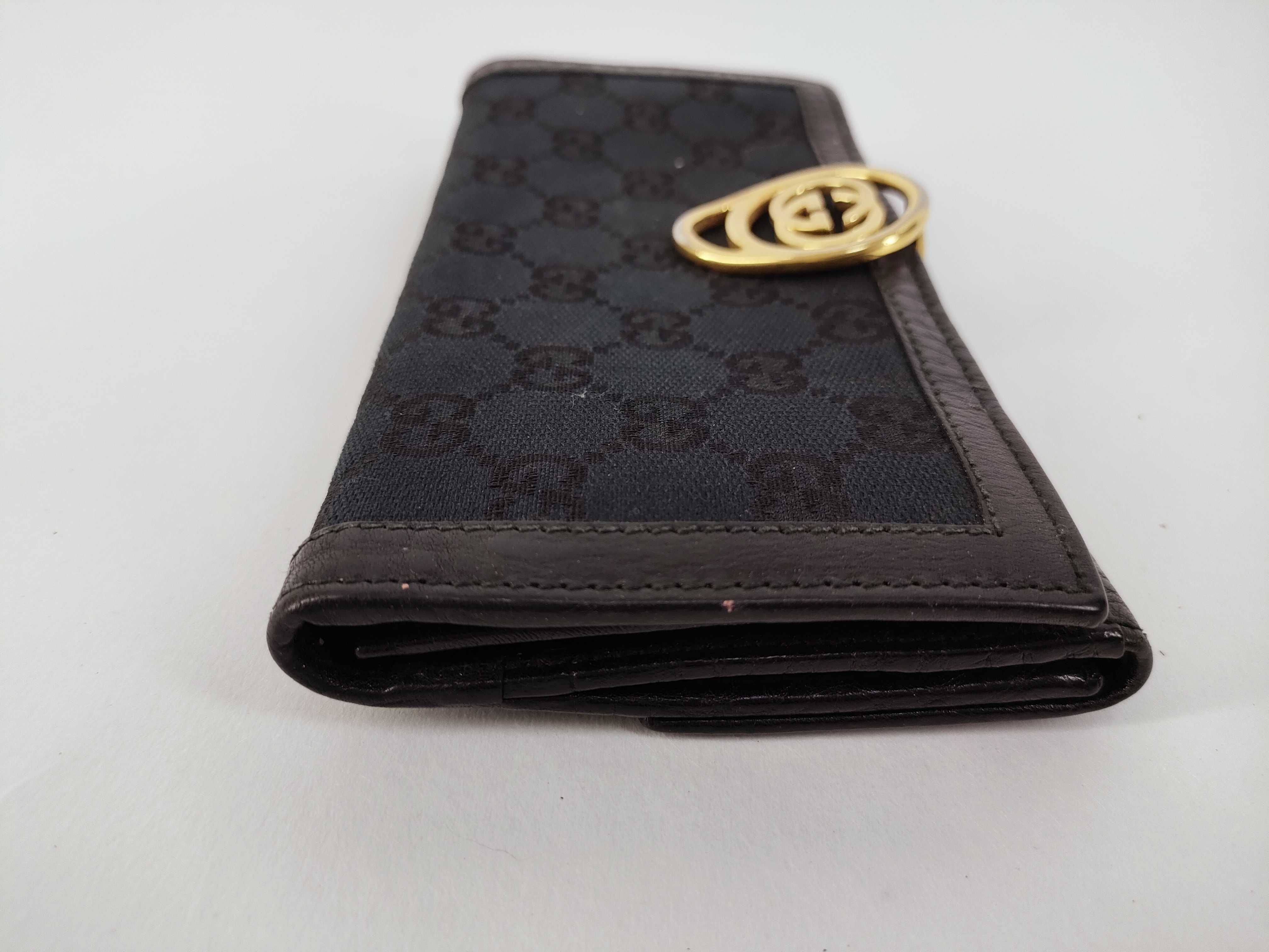 GG Canvas Black Leather Wallet — view 4
