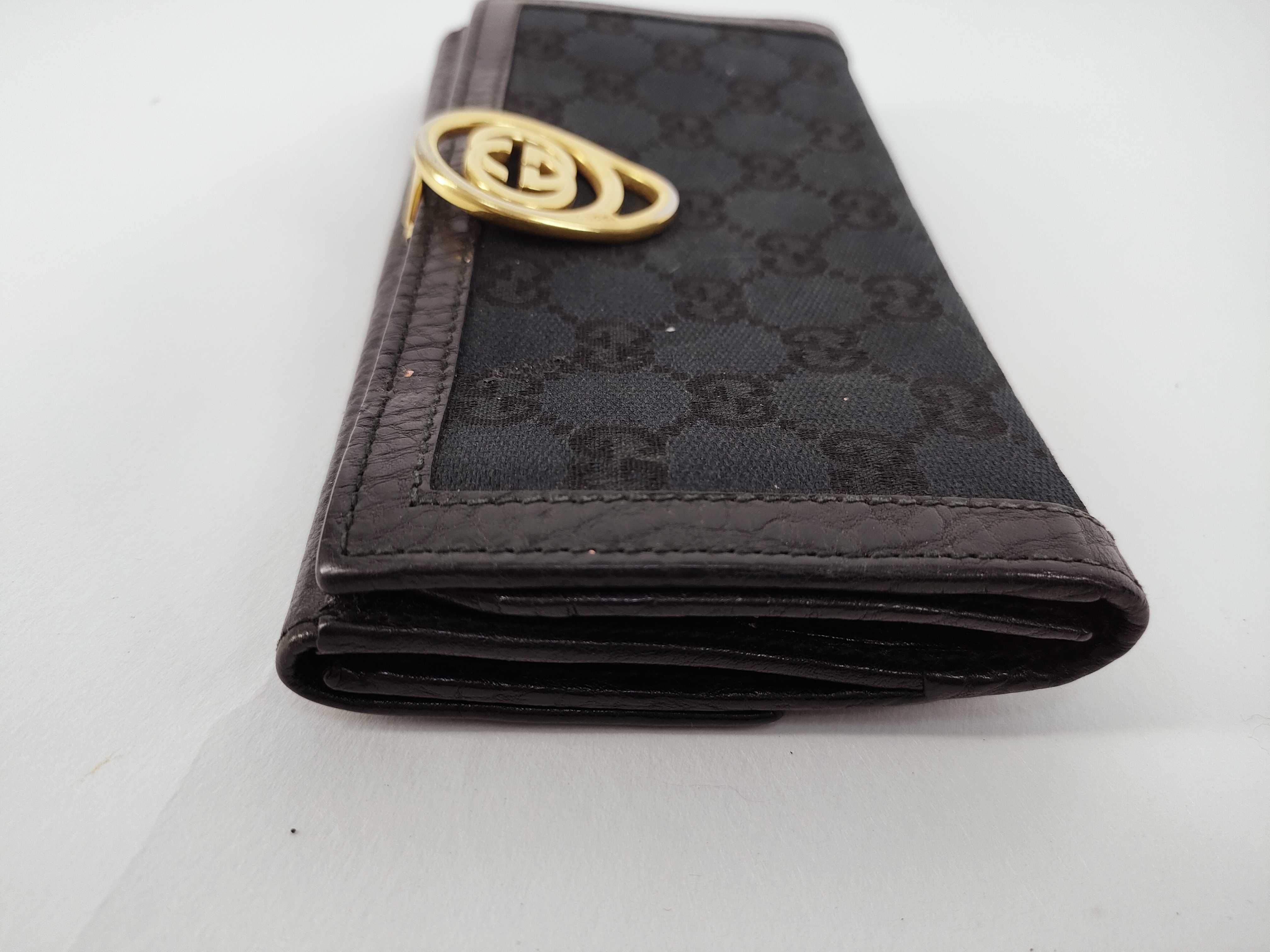GG Canvas Black Leather Wallet — view 6