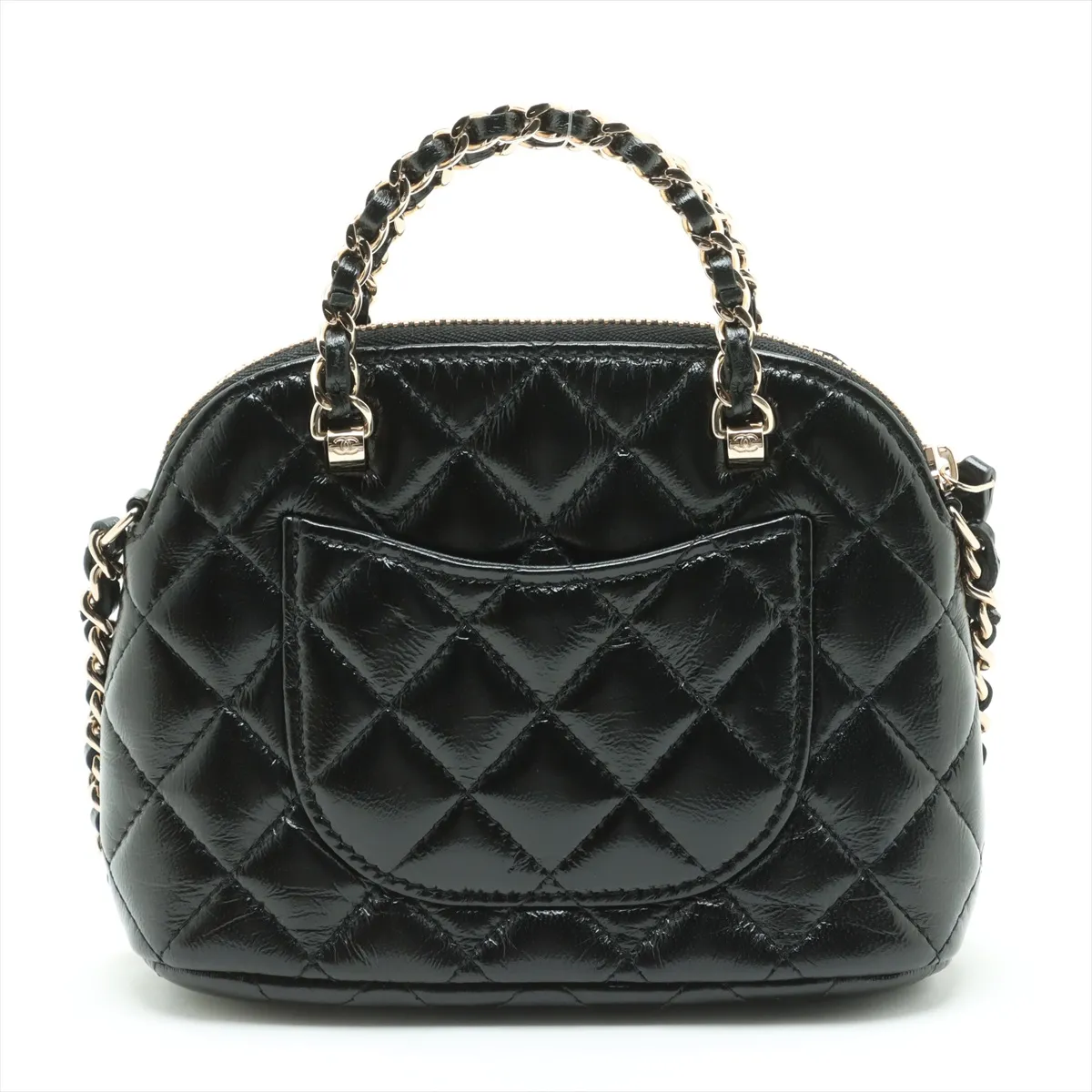 Matelasse Leather 2WAY Handbag Black Gold Hardware KL379X96 Random Serial — view 2