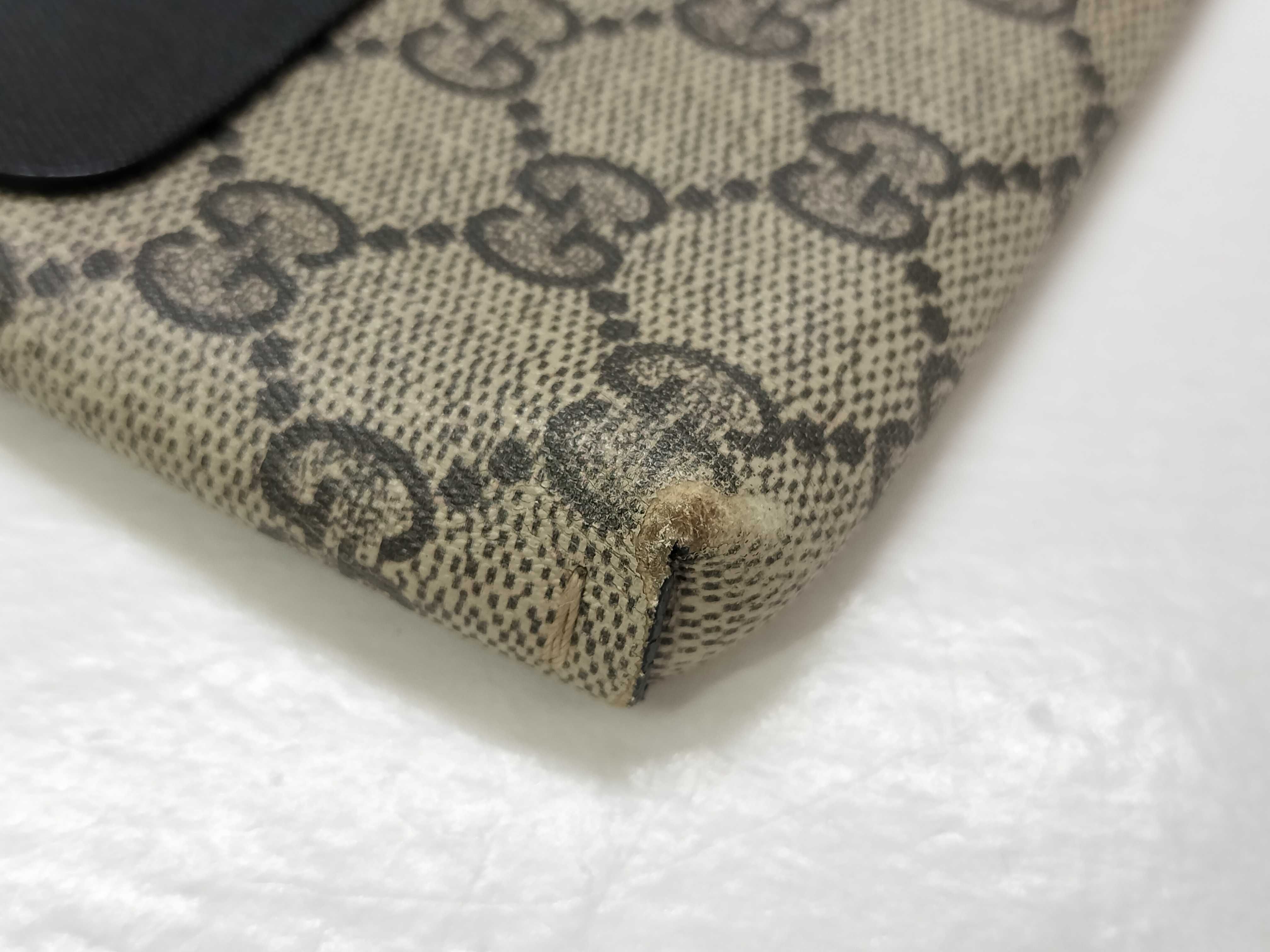 GG Supreme Gucci GG pattern clutch bag, black clutch bag — view 3