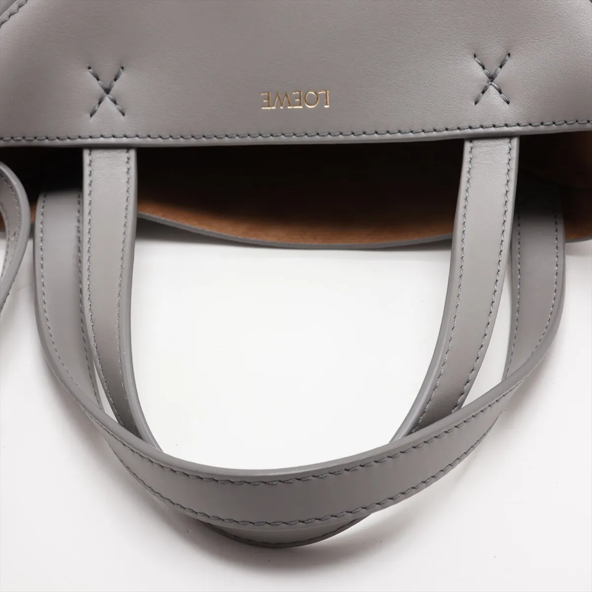 Puzzlefold Mini Leather 2-Way Tote Bag, Gray — view 5