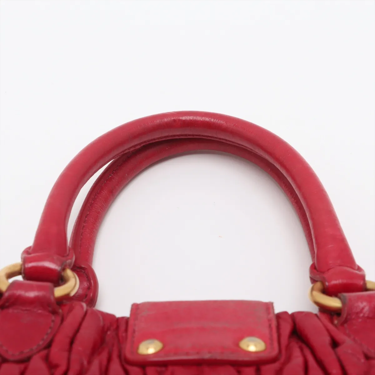 Matelasse Leather 2WAY Handbag Red — view 6