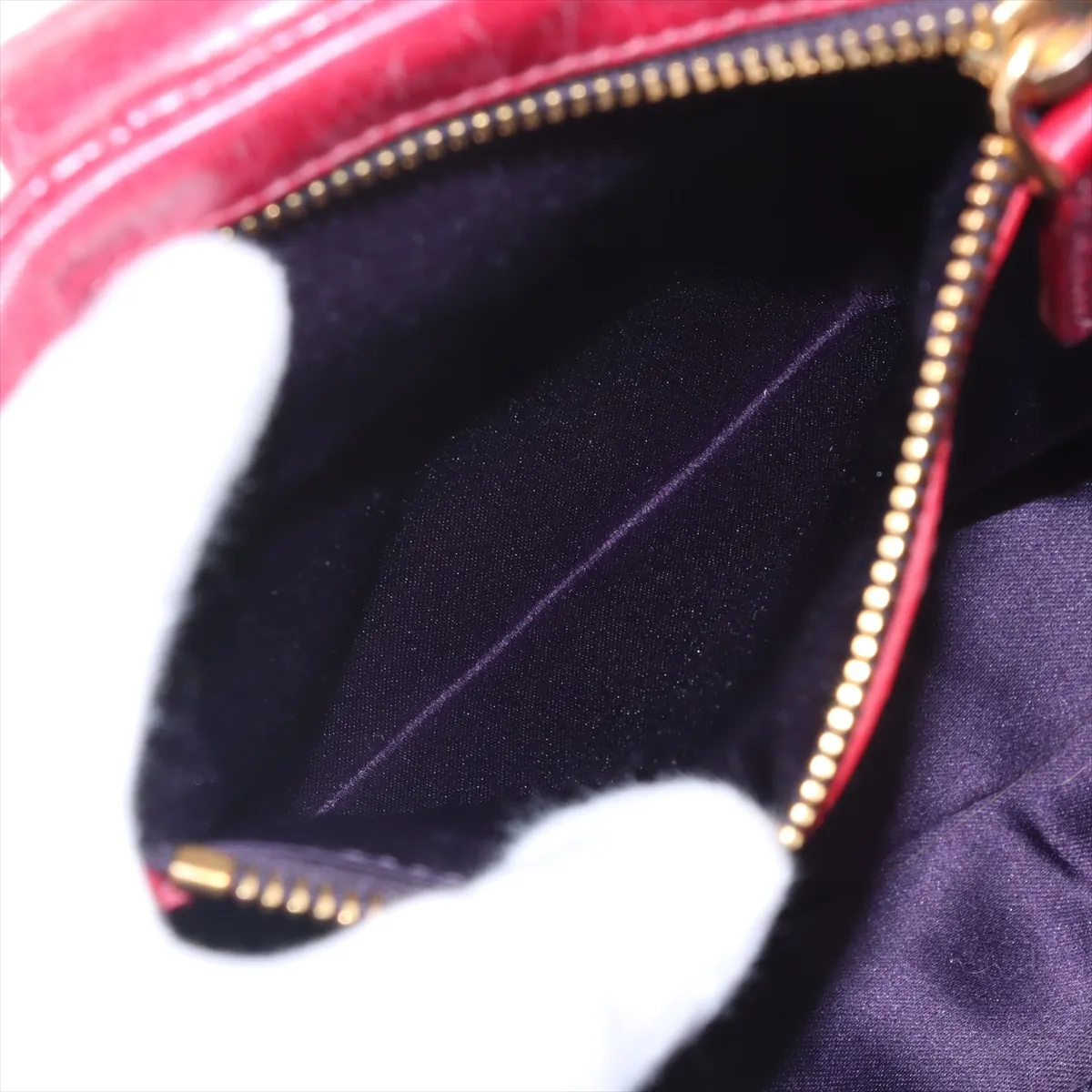Matelasse Leather 2WAY Handbag Red — view 9