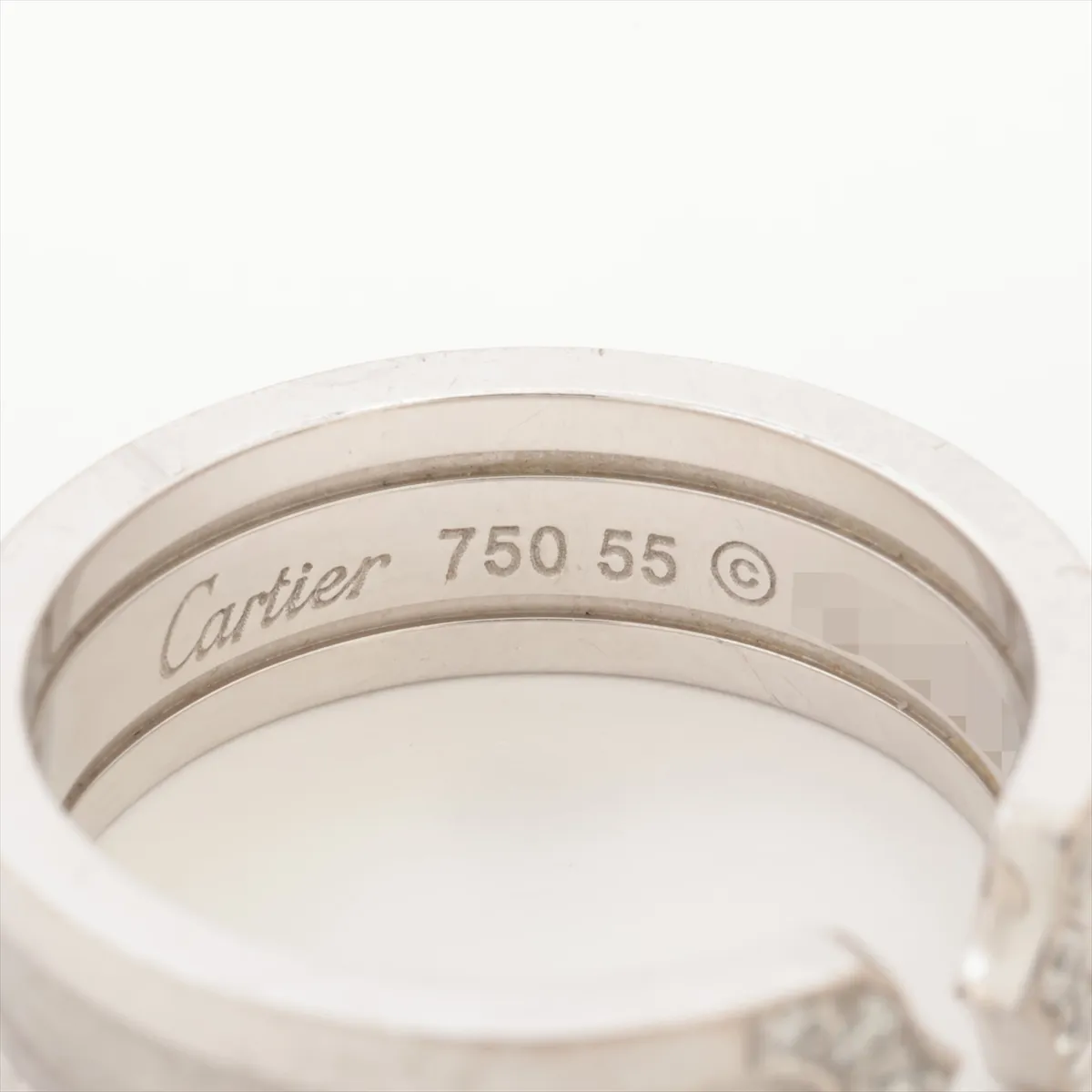 C2 Diamond Ring, 750 (WG), 8.1g, Size 55, NO. 5093, dents, — view 3