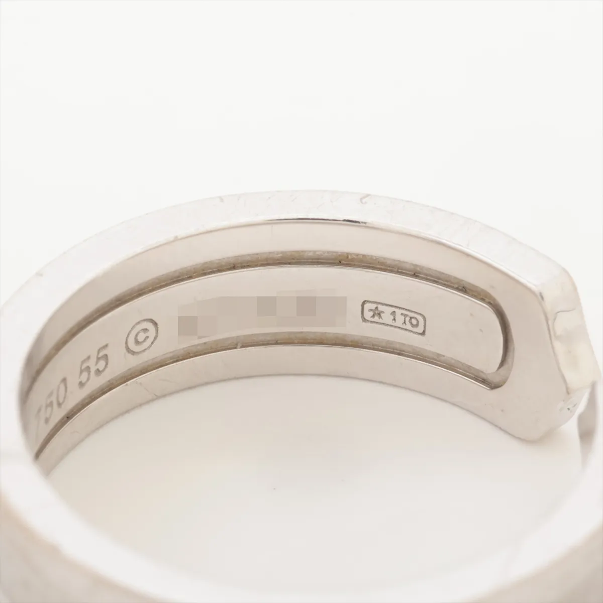 C2 Diamond Ring, 750 (WG), 8.1g, Size 55, NO. 5093, dents, — view 4