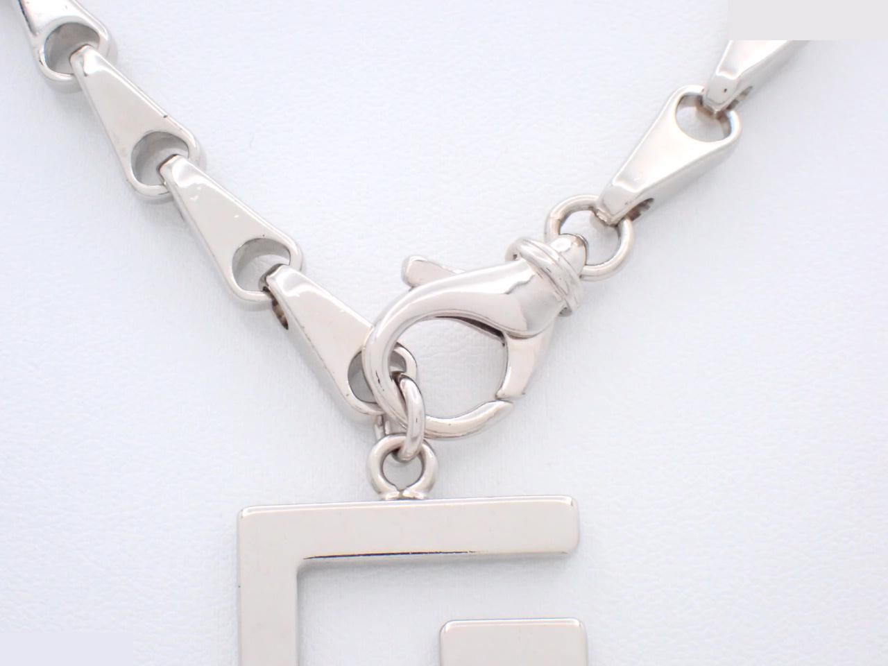 G Square Silver Necklace, 925 Sterling Silver, 123.8g — view 2
