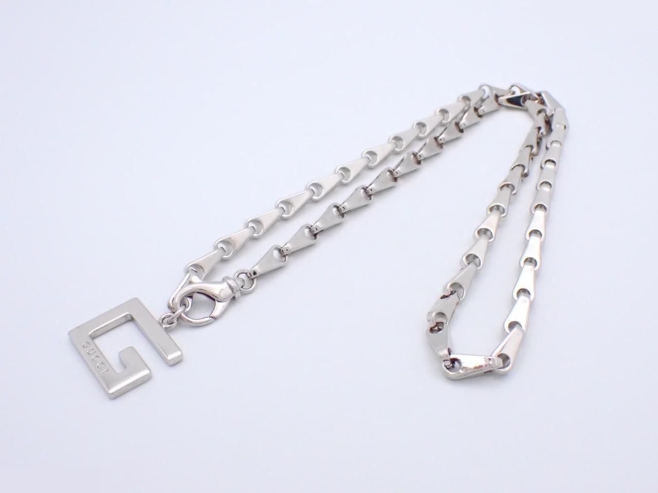 G Square Silver Necklace, 925 Sterling Silver, 123.8g — view 3