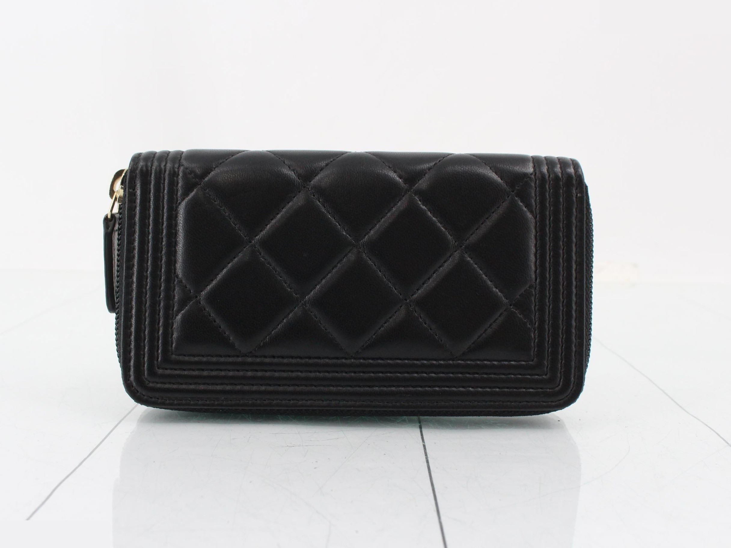 Boy Chanel Medium Wallet, Lambskin, Black, Serial Number , Includes Box, Dust Bag, etc. — view 2