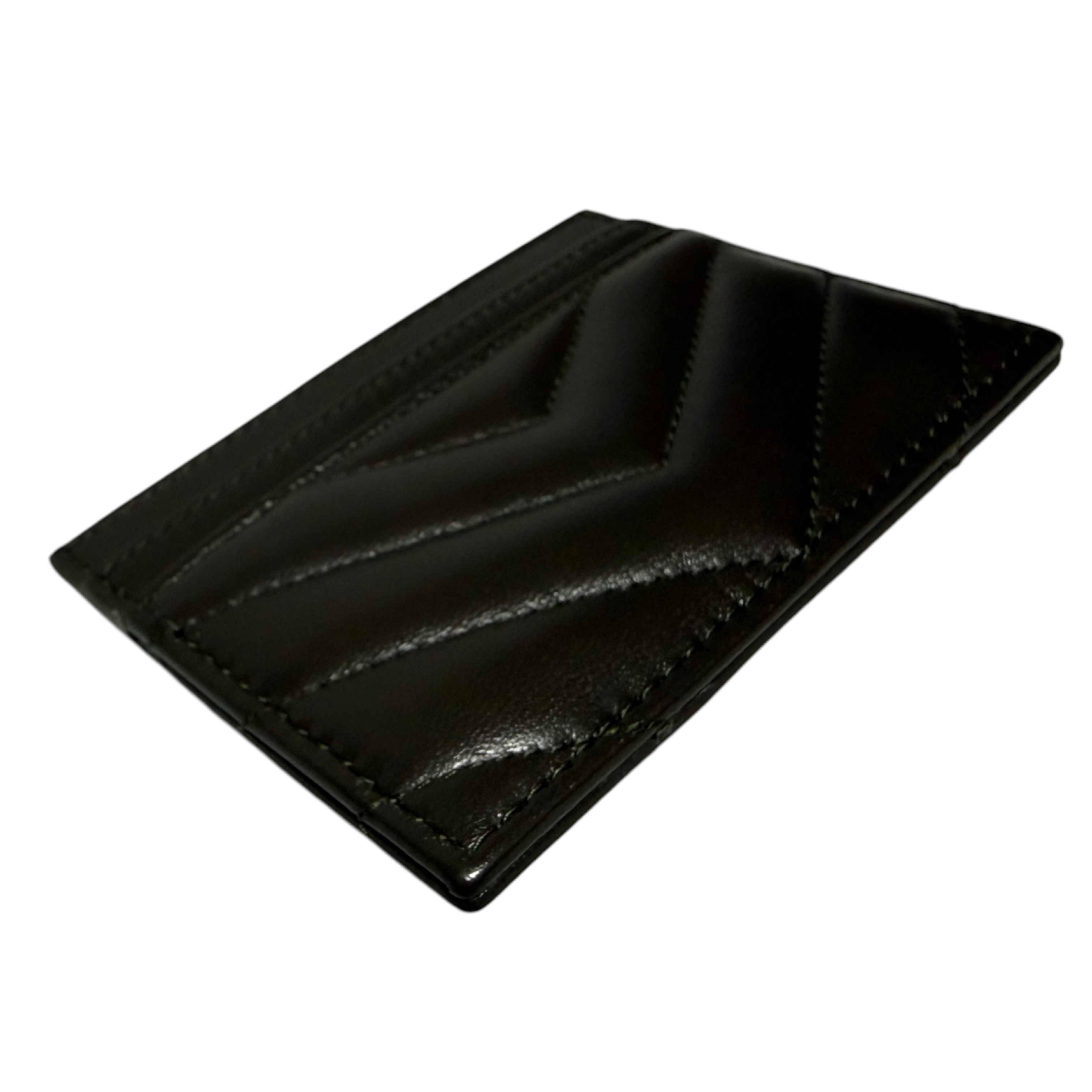 Cassandra Dark Green Lambskin Card Case — view 3