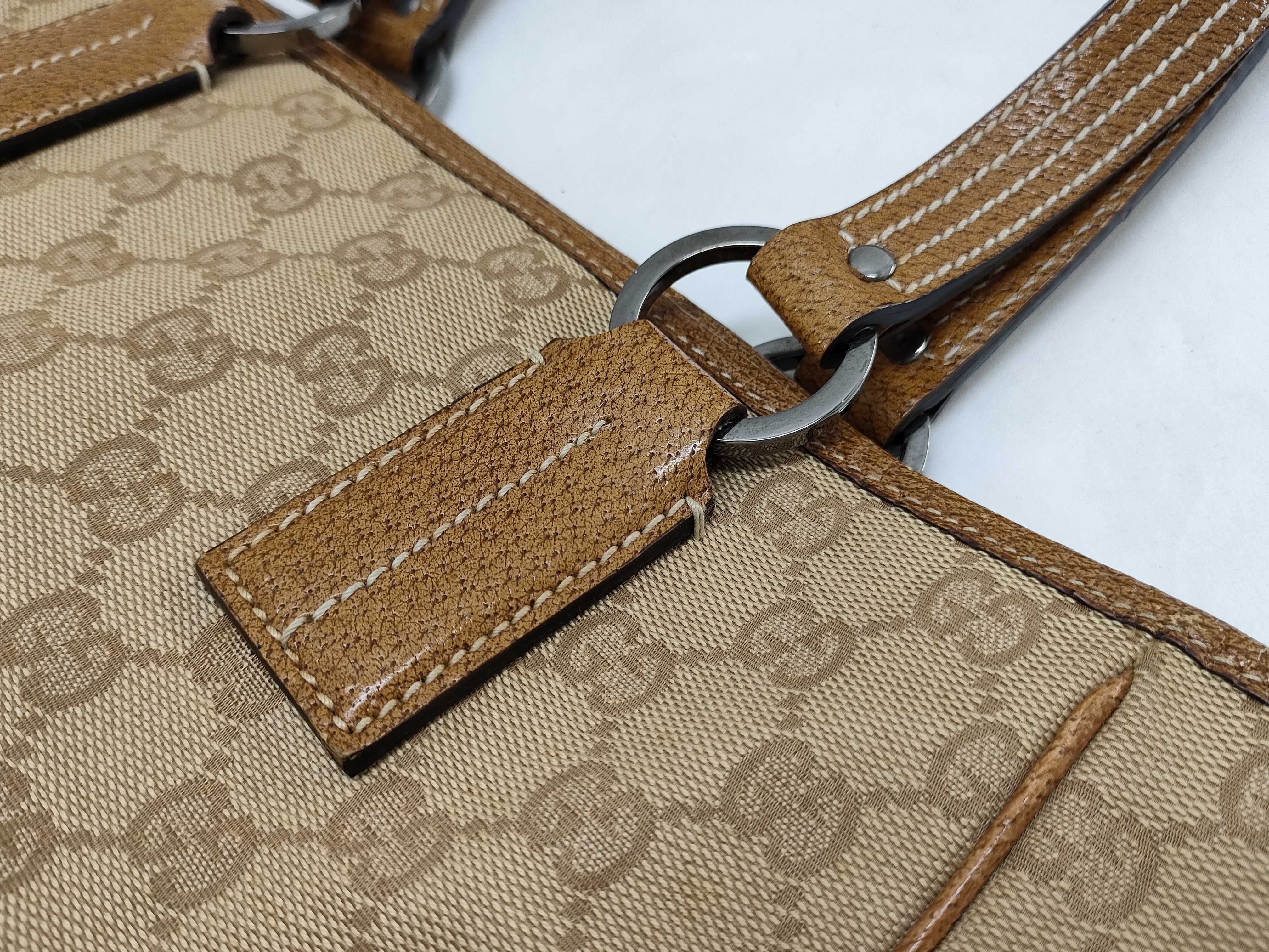 GG Canvas Handbag 113019 - GG Canvas, Leather, Beige Handbag — view 5
