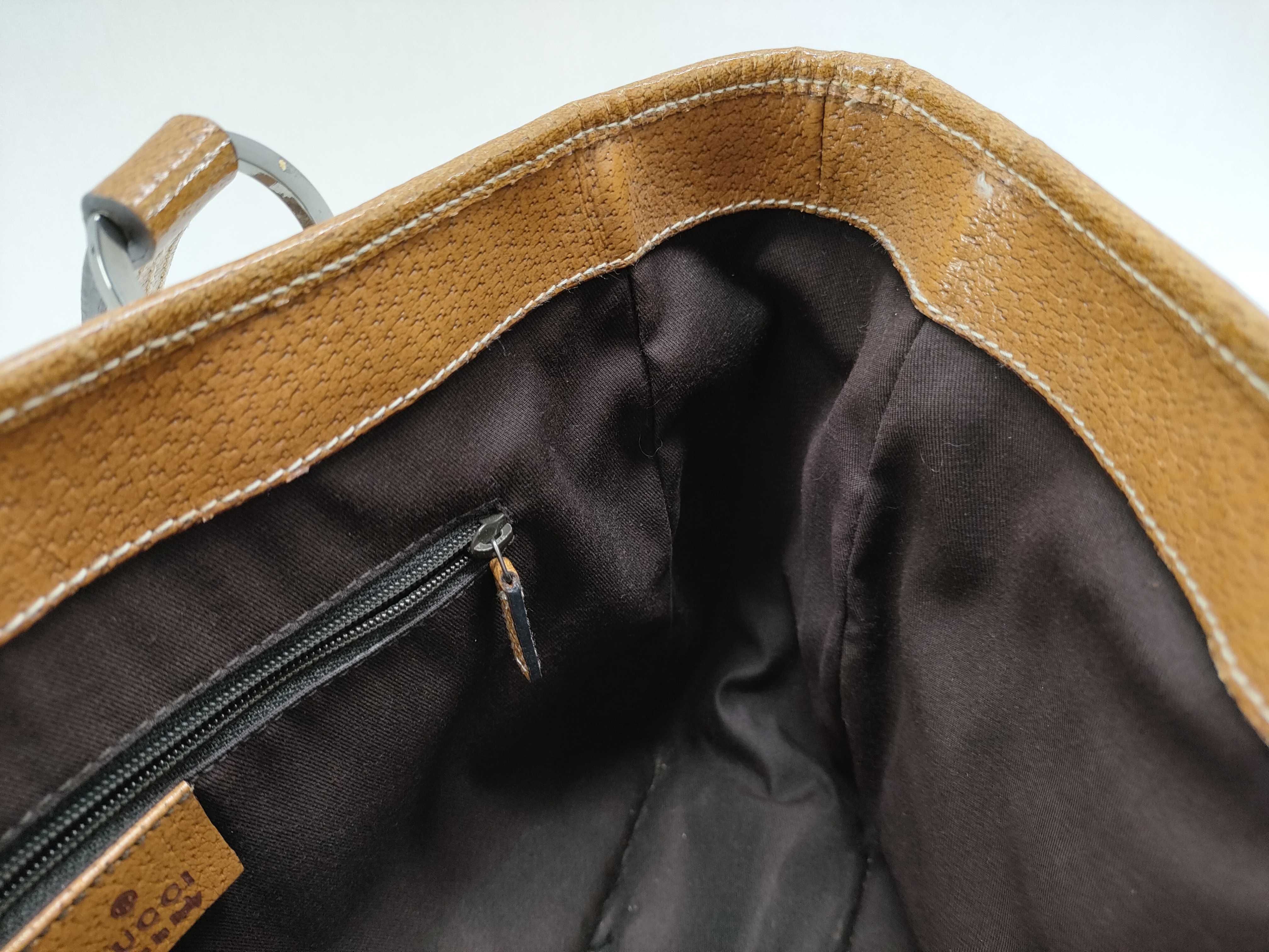 GG Canvas Handbag 113019 - GG Canvas, Leather, Beige Handbag — view 8