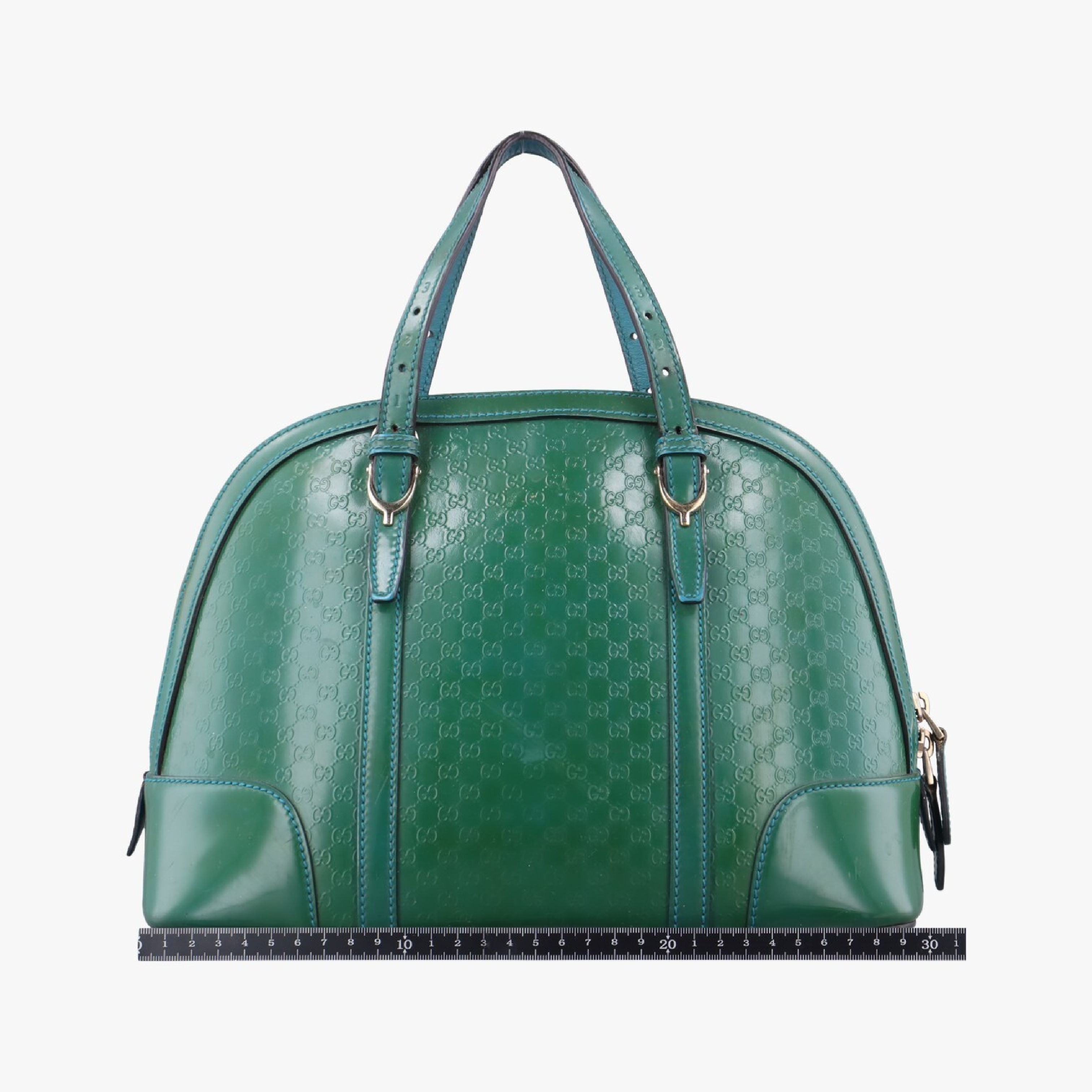 Microguccissima Green Patent Leather Shoulder Bag 309617 D016515121 — view 2