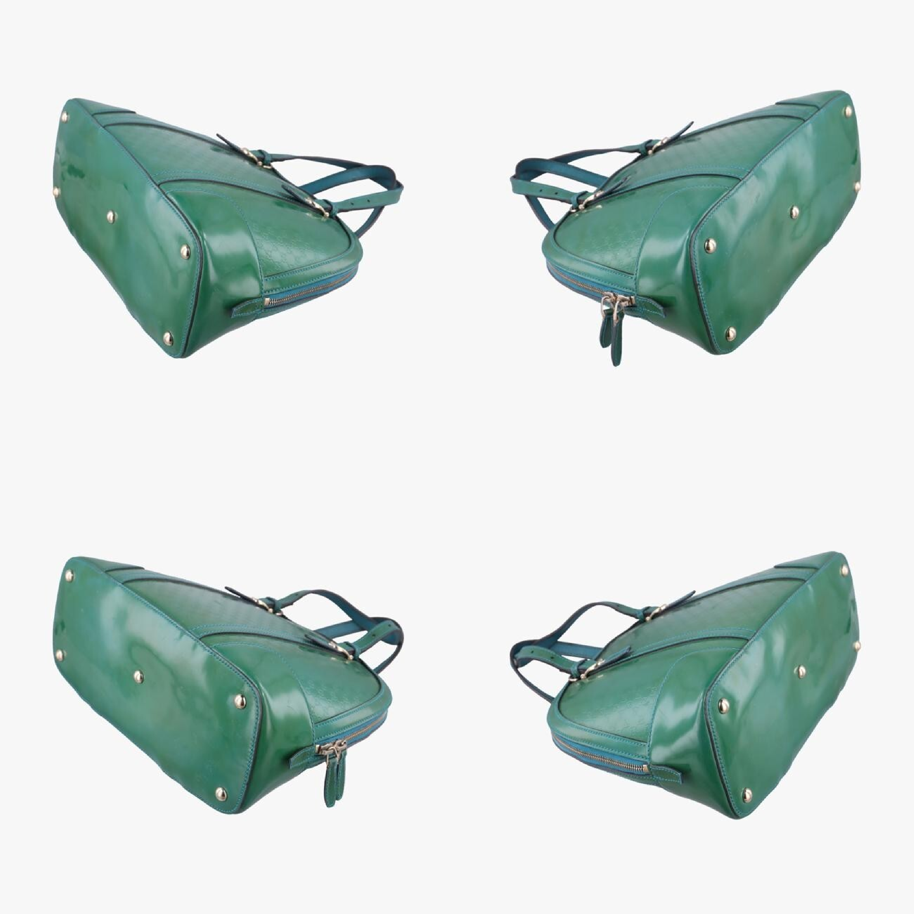 Microguccissima Green Patent Leather Shoulder Bag 309617 D016515121 — view 4