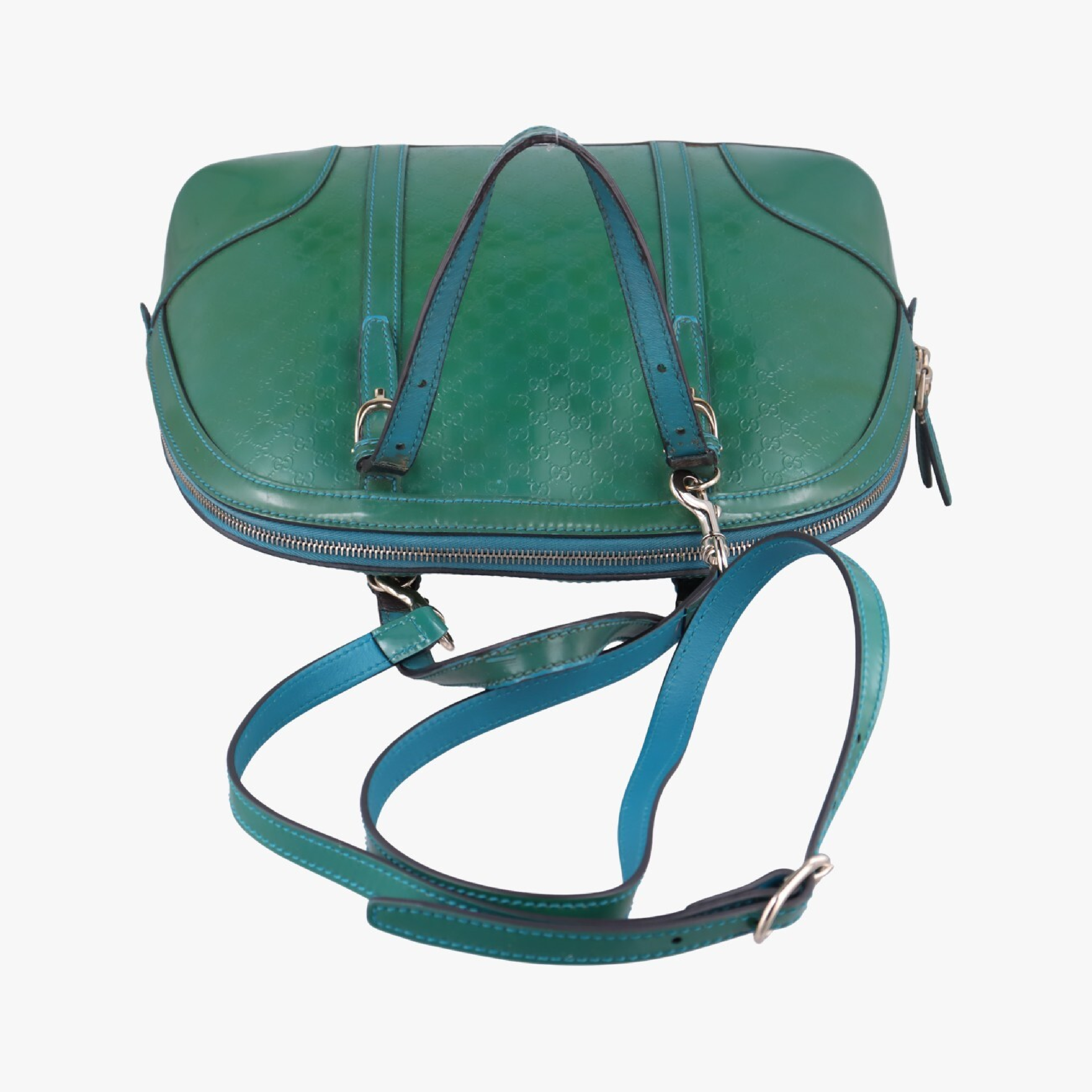 Microguccissima Green Patent Leather Shoulder Bag 309617 D016515121 — view 5