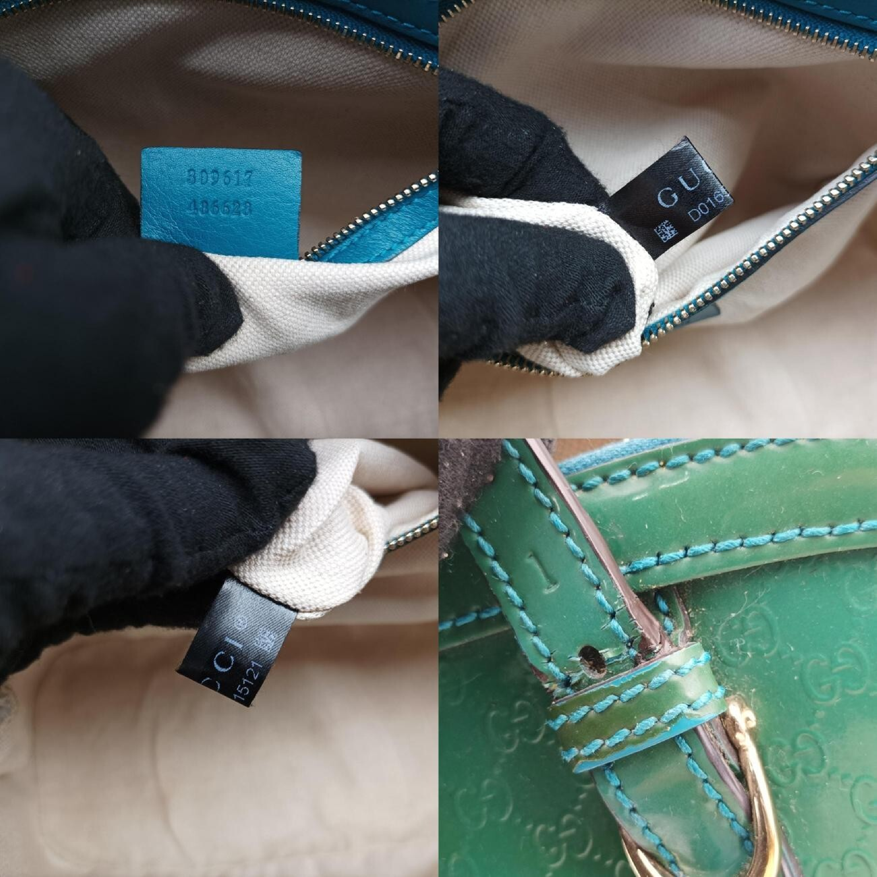 Microguccissima Green Patent Leather Shoulder Bag 309617 D016515121 — view 8