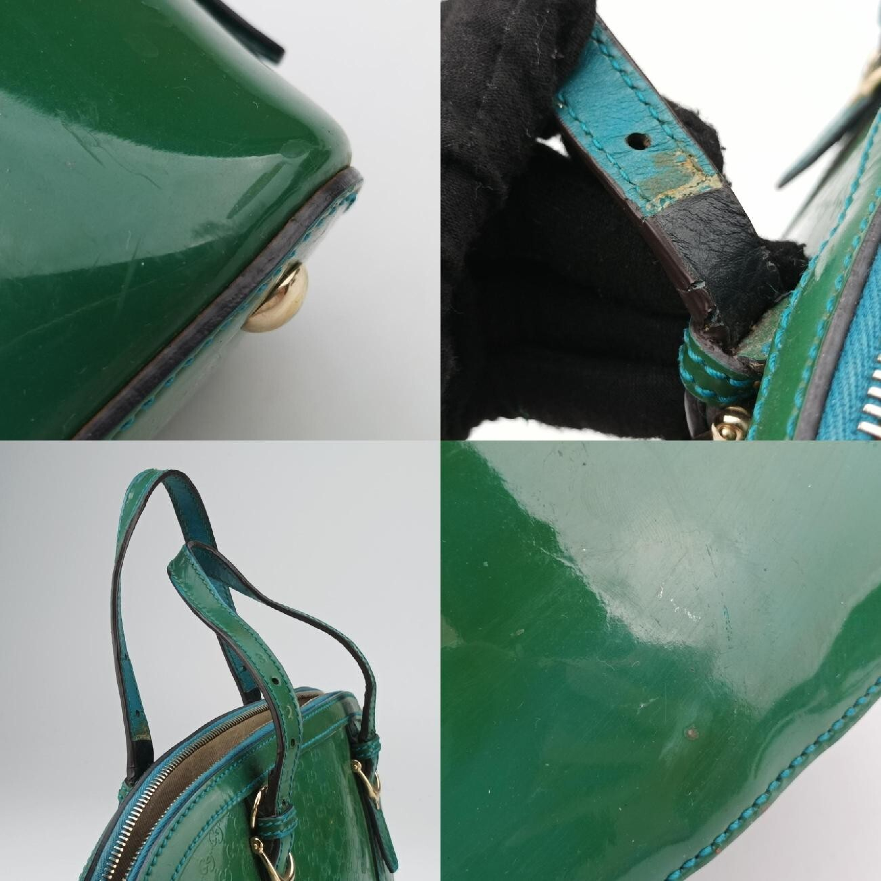 Microguccissima Green Patent Leather Shoulder Bag 309617 D016515121 — view 10