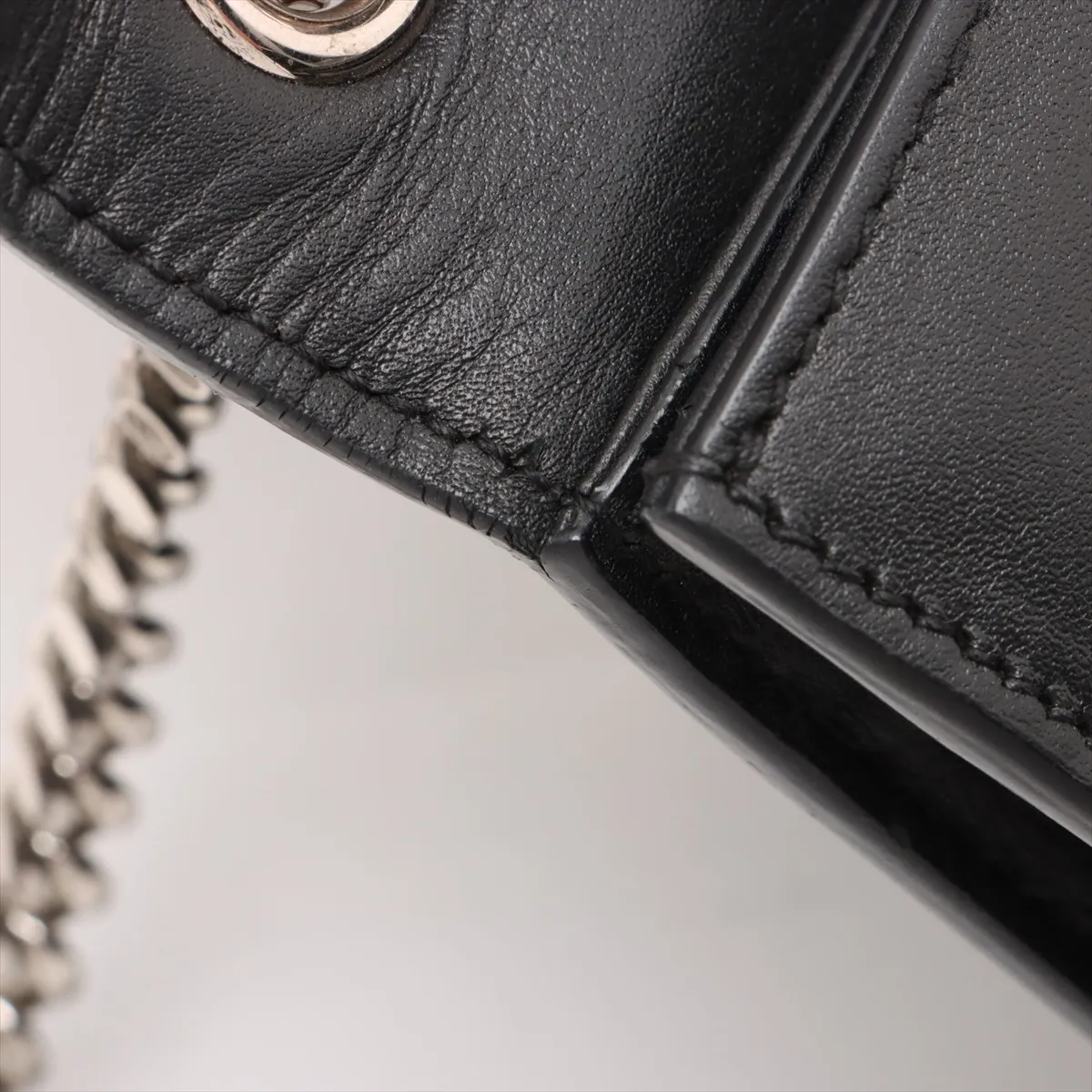 Classic Kate Leather Chain Shoulder Bag, Black 354119 — view 11