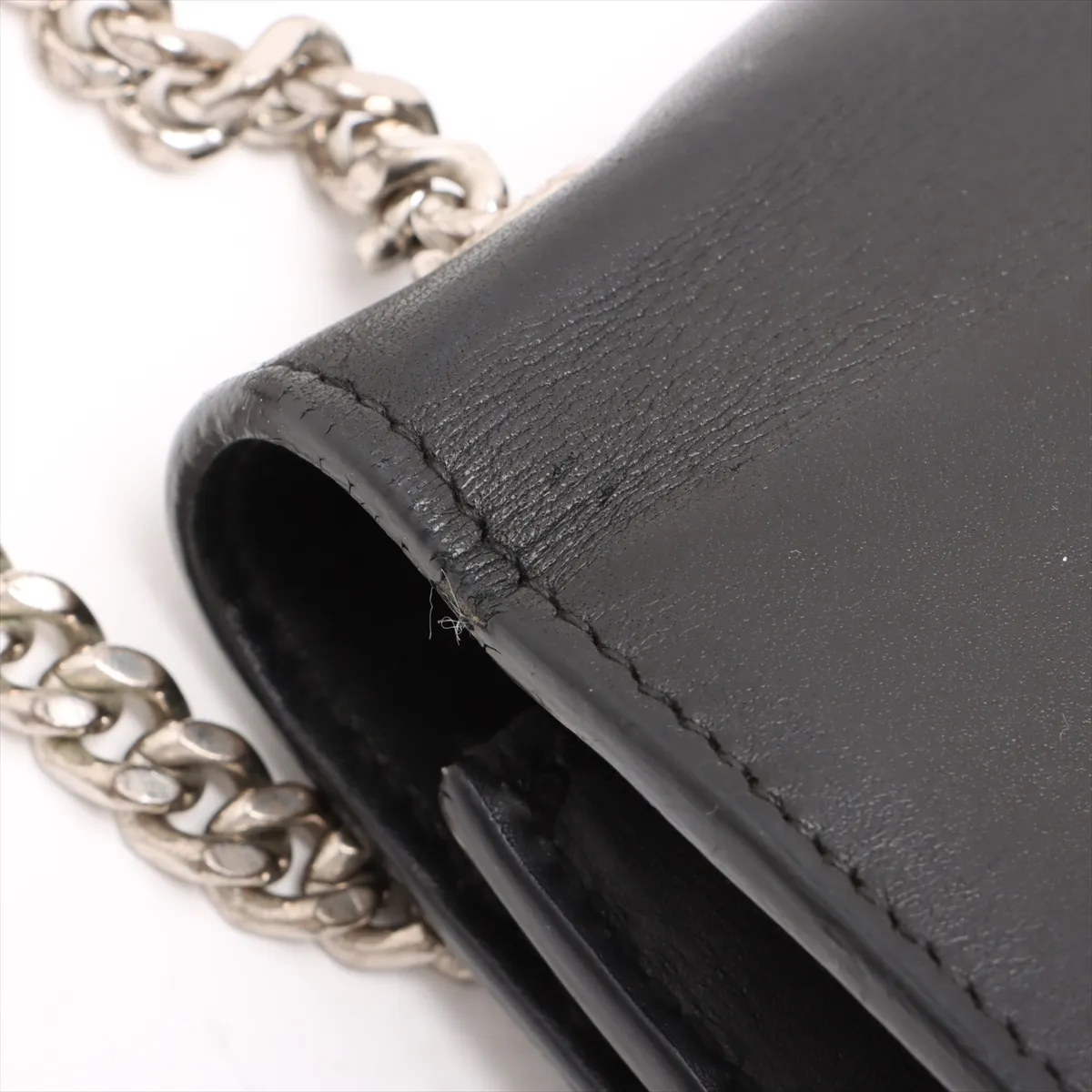 Classic Kate Leather Chain Shoulder Bag, Black 354119 — view 13