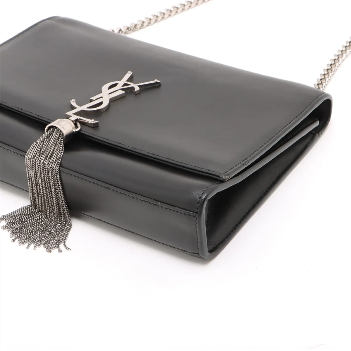 Classic Kate Leather Chain Shoulder Bag, Black 354119 — view 3