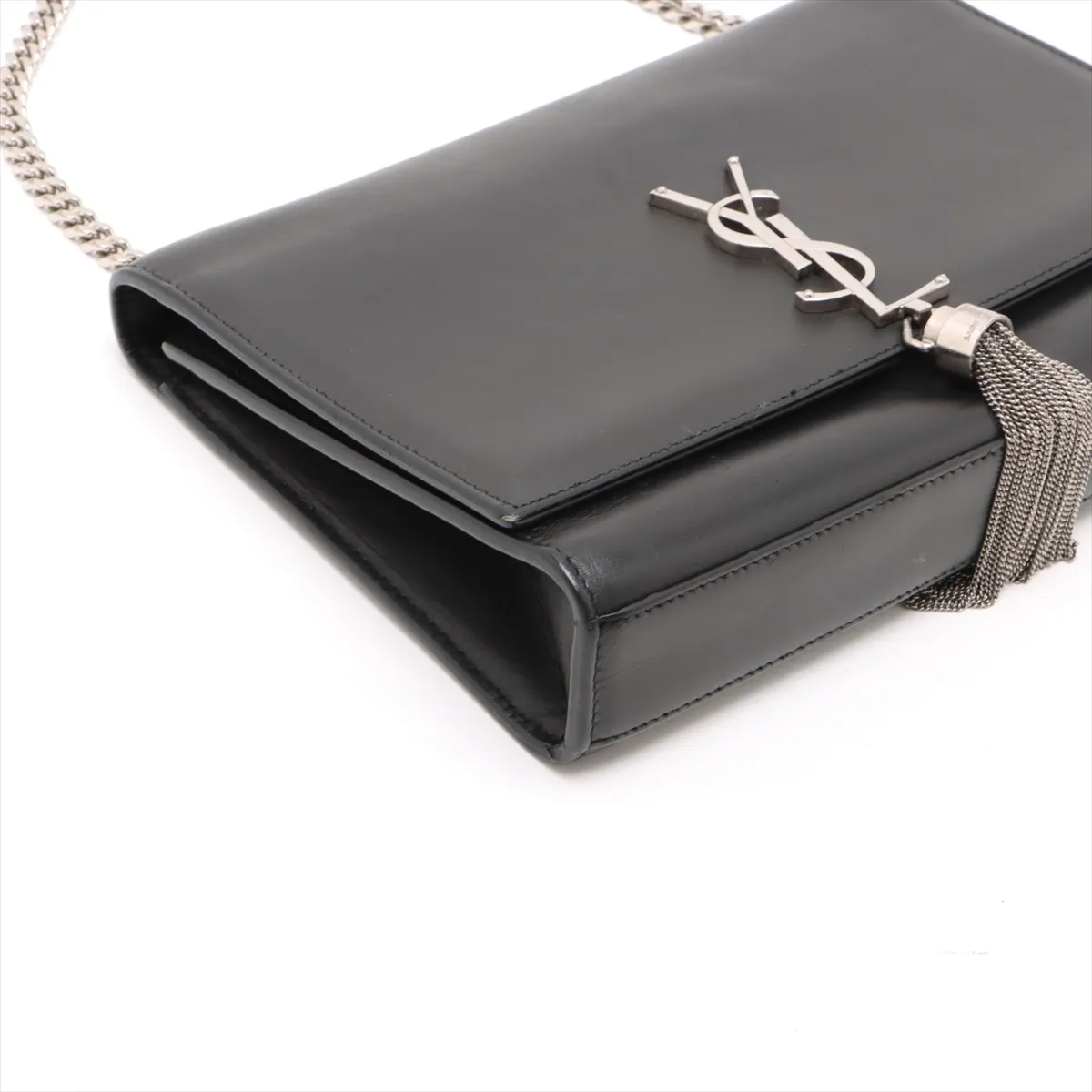 Classic Kate Leather Chain Shoulder Bag, Black 354119 — view 4