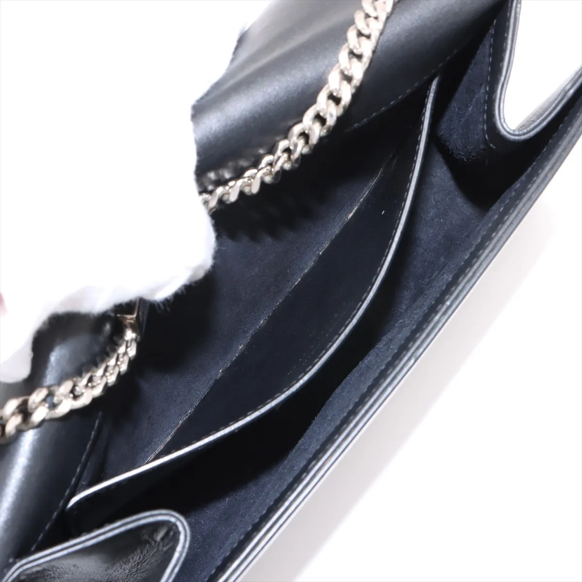 Classic Kate Leather Chain Shoulder Bag, Black 354119 — view 7