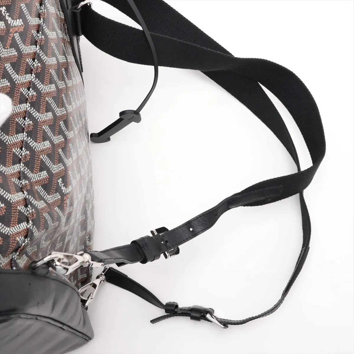 Alpin PVC x Leather Backpack/Rucksack, Black — view 6