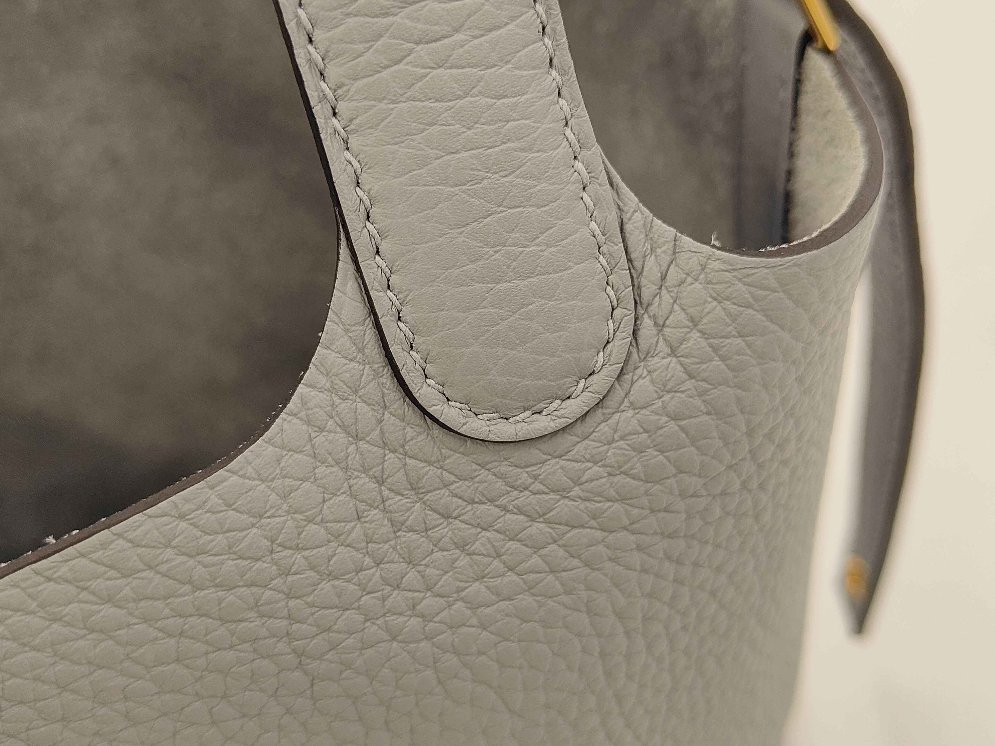 Picotin Lock 18 Gris Pantin Taurillon Clemence Leather Gold Hardware K Stamp Handbag — view 10