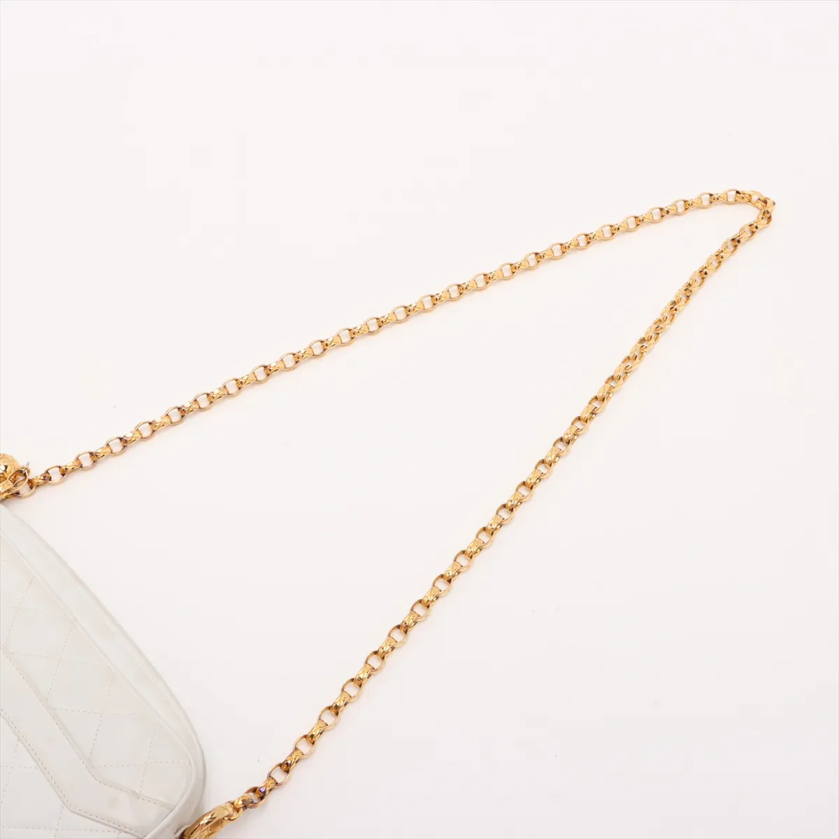 Matelasse Lambskin Chain Shoulder Bag Fringe White Gold Hardware 1989265 No. 1 — view 5