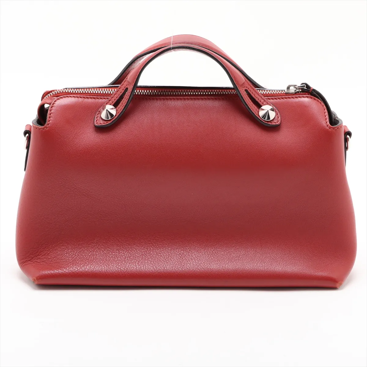 By The Way Medium Leather 2-Way Handbag, Red, 8BL124, broken clochette strap. — view 2