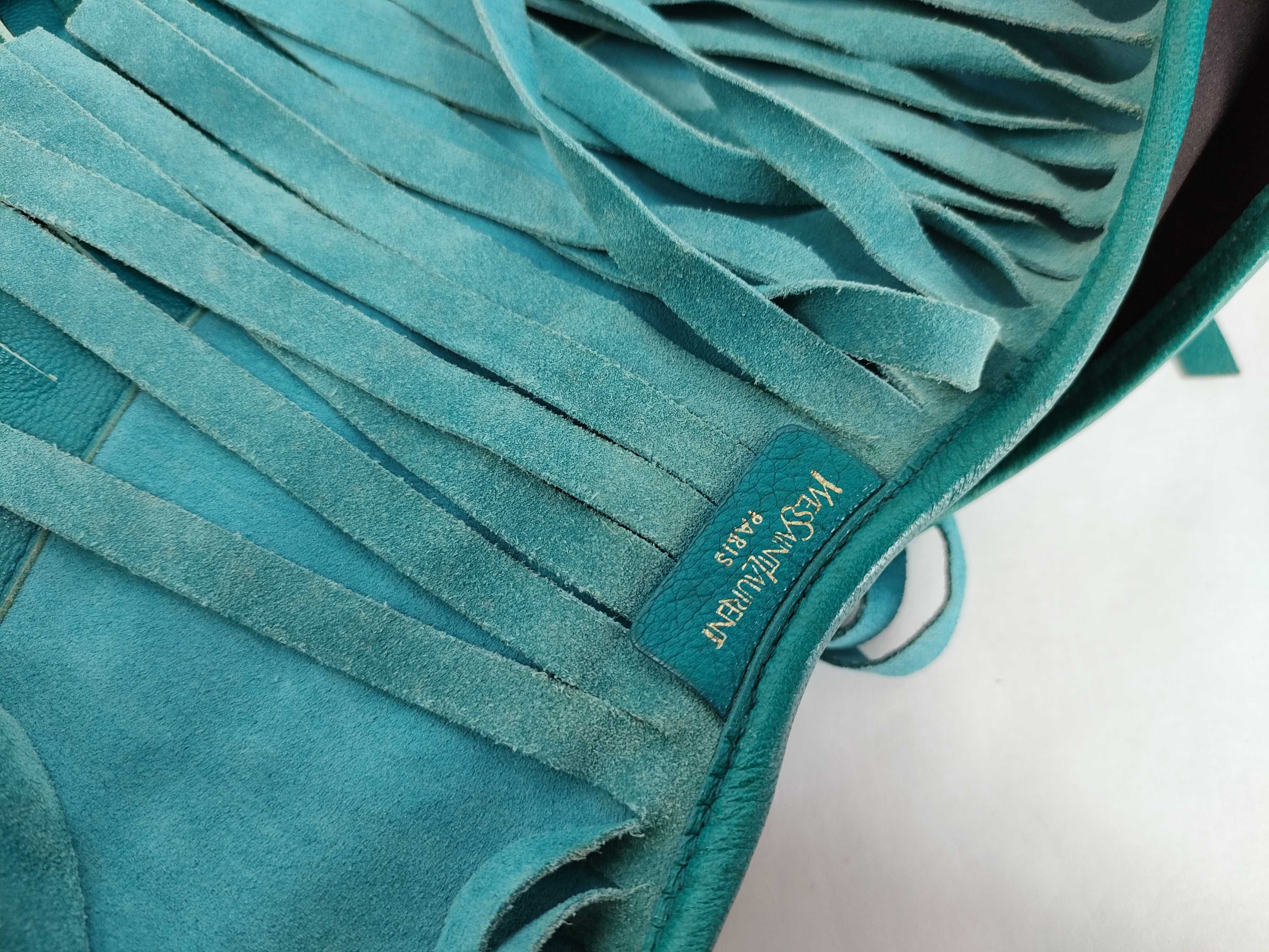 Saint Tropez Suede Shoulder Bag with Fringe by Rive Gauche — view 14