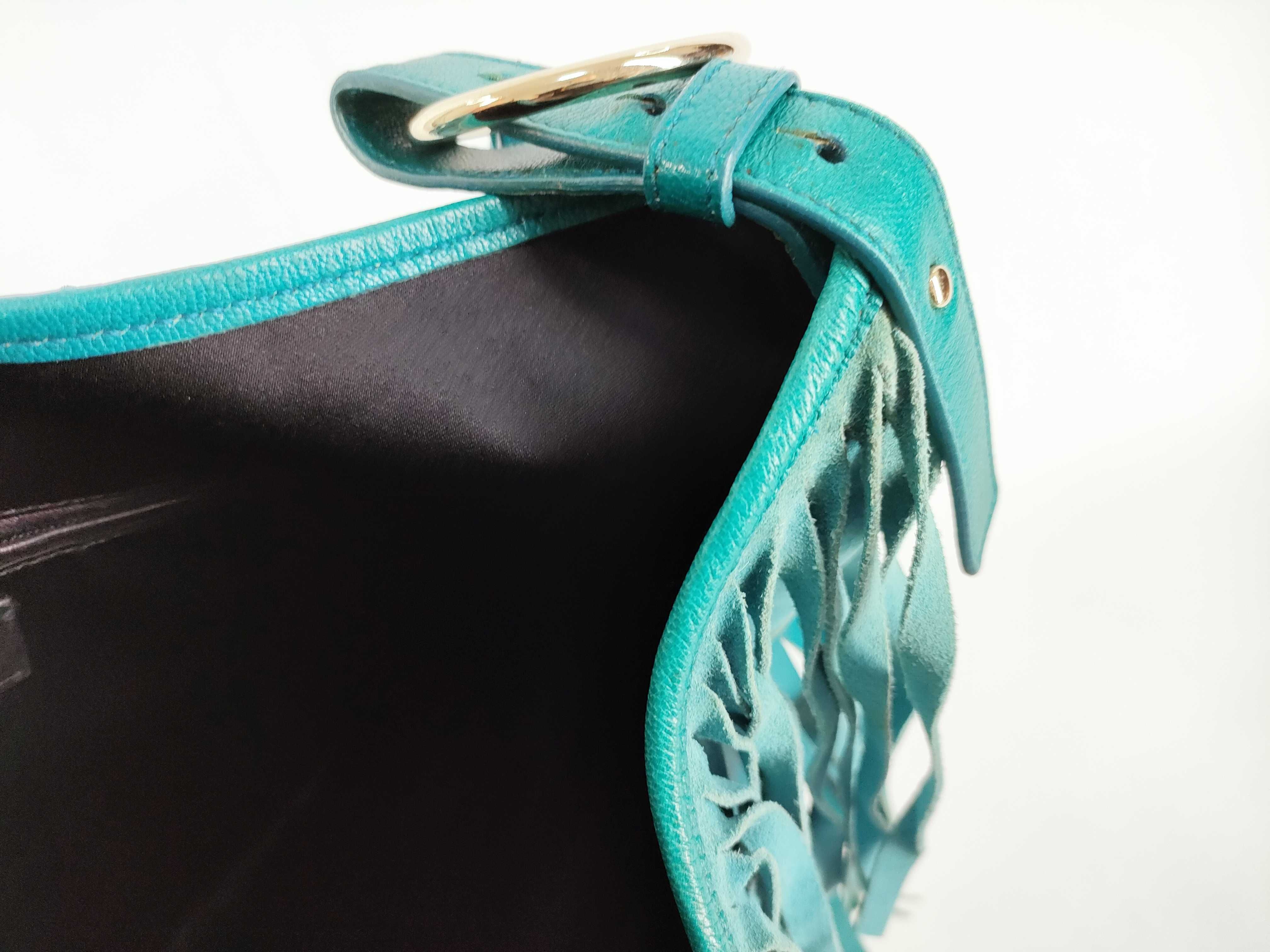 Saint Tropez Suede Shoulder Bag with Fringe by Rive Gauche — view 9