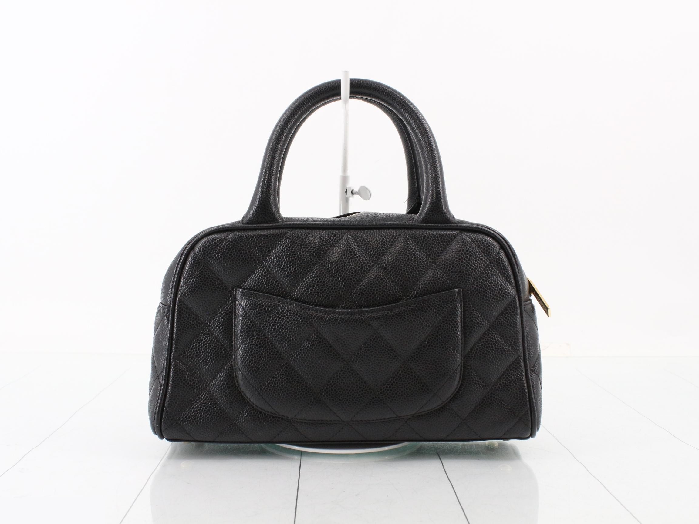 Matelassé Caviar Skin Handbag, Black, Series 9 — view 2