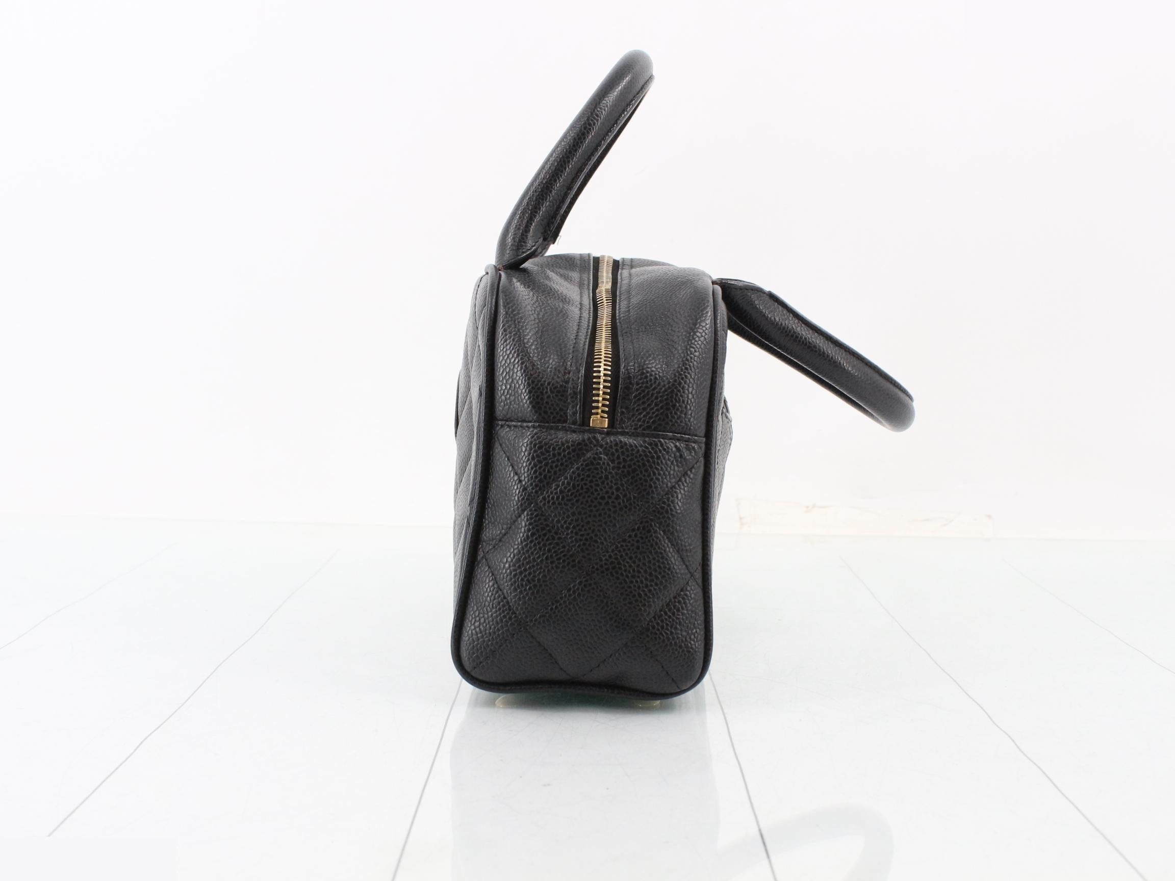 Matelassé Caviar Skin Handbag, Black, Series 9 — view 3