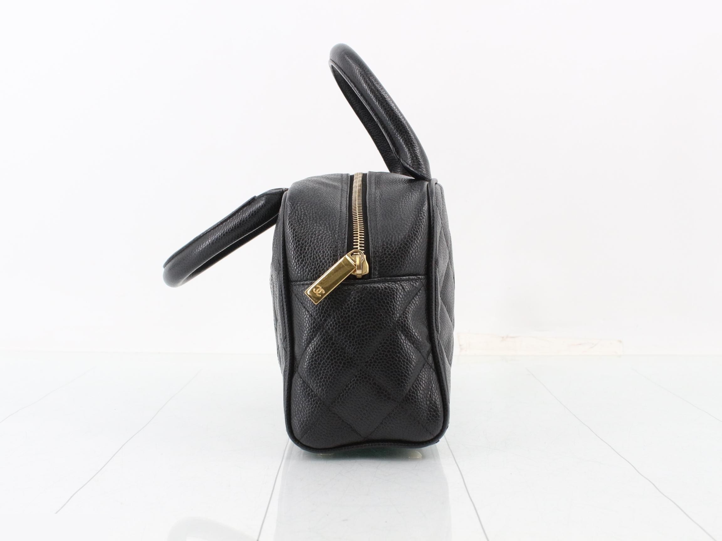 Matelassé Caviar Skin Handbag, Black, Series 9 — view 4