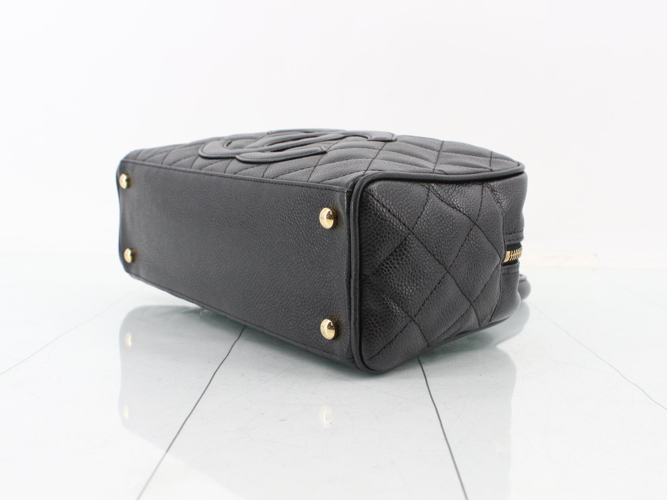 Matelassé Caviar Skin Handbag, Black, Series 9 — view 6