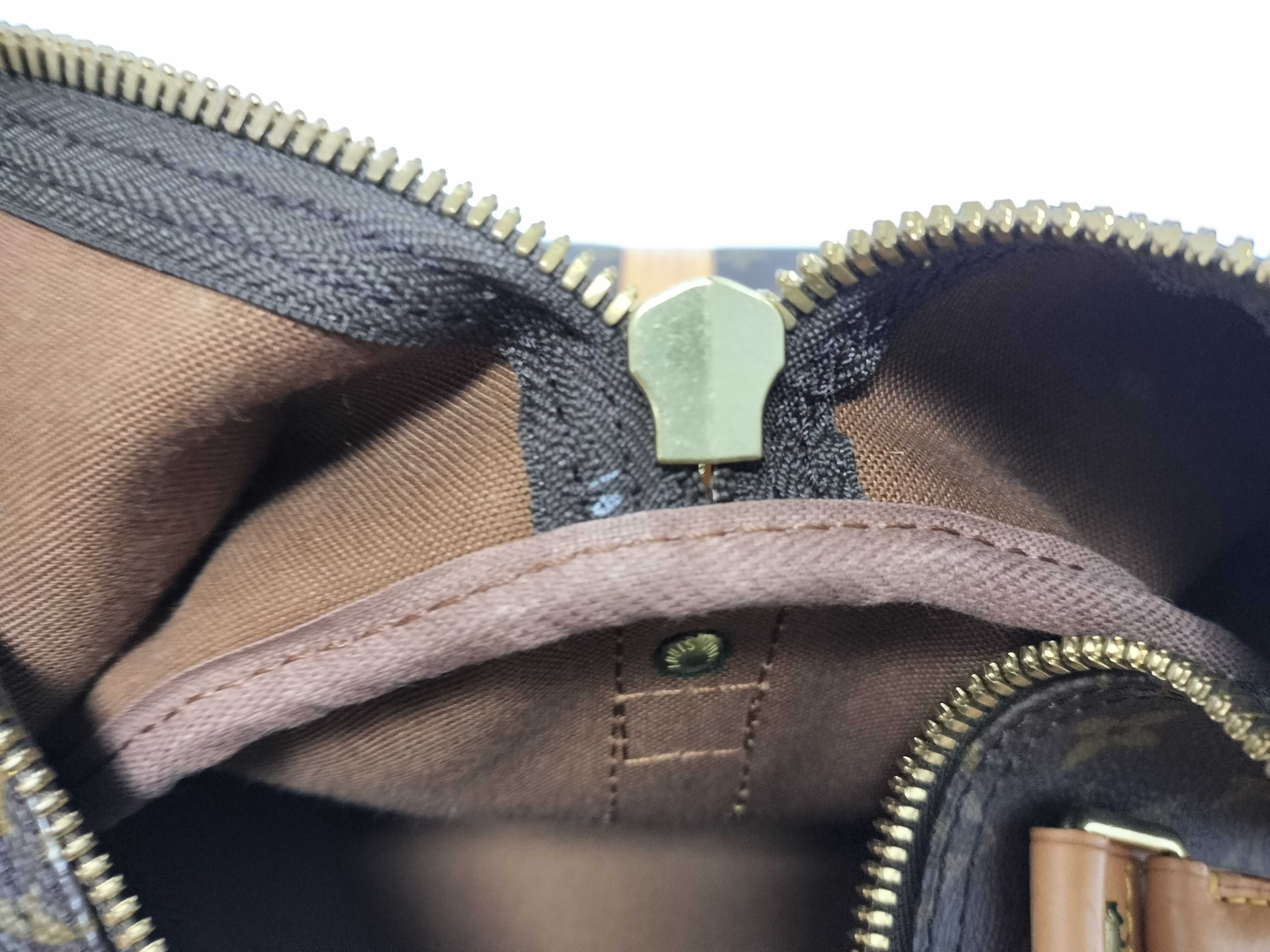 LV Keepall Bandoulière 55 M41414 Monogram Boston Bag with Key, Padlock, Strap, Handle Strap, Name Tag, and Dust Bag — view 12