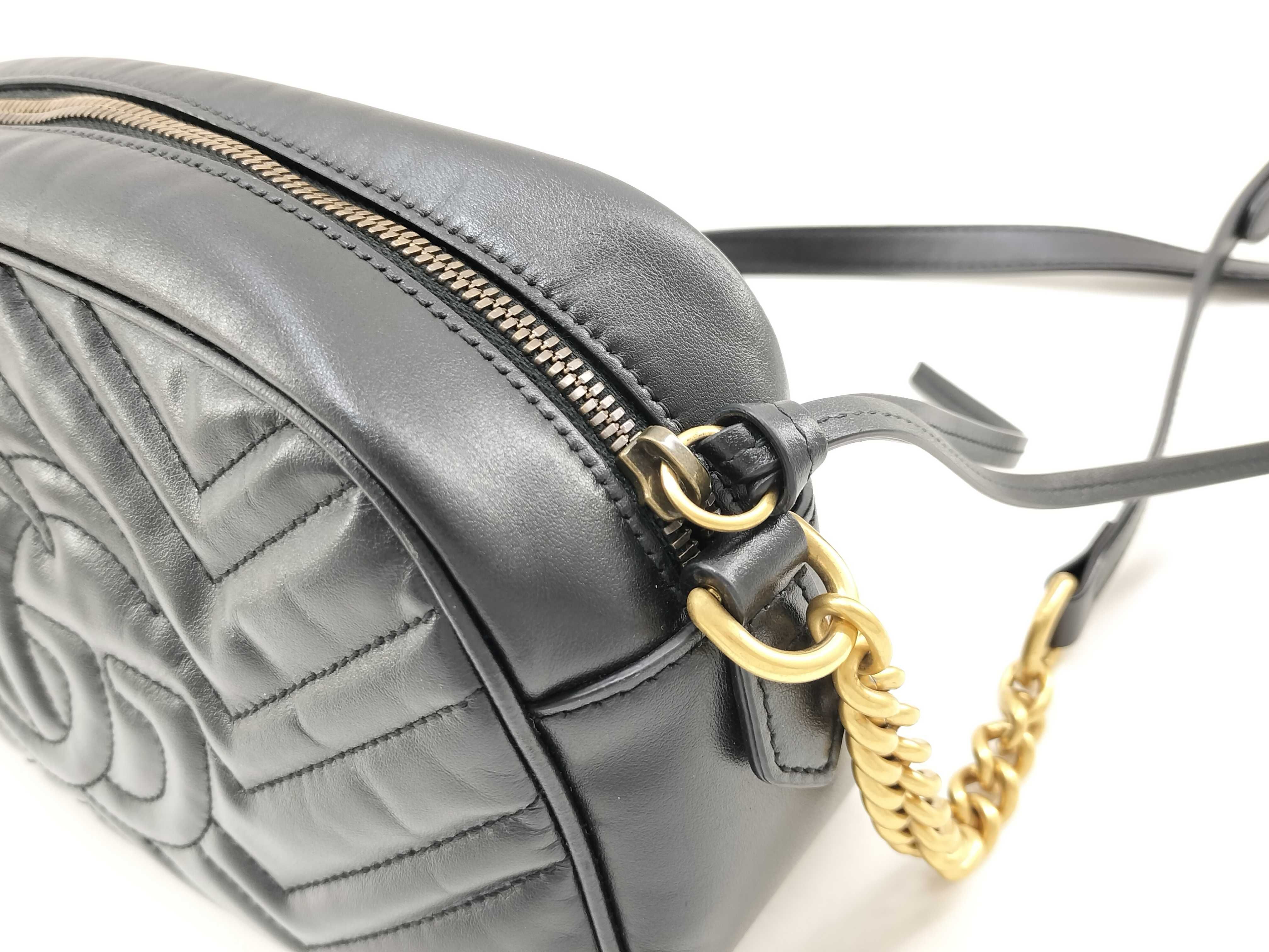 GG Marmont Leather Chain Shoulder Bag, Black, 447632 (Shoulder Bag) — view 3