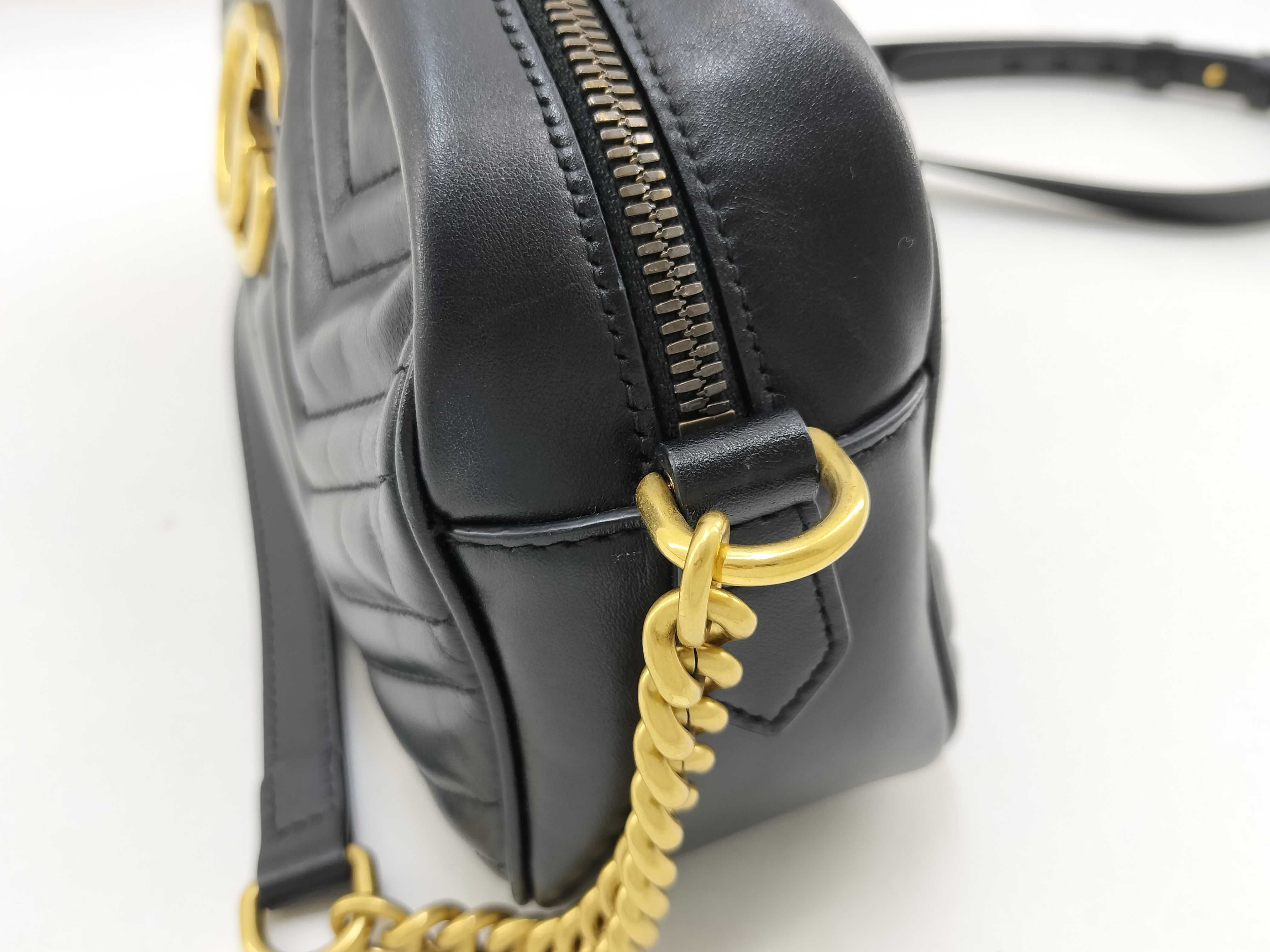 GG Marmont Leather Chain Shoulder Bag, Black, 447632 (Shoulder Bag) — view 4