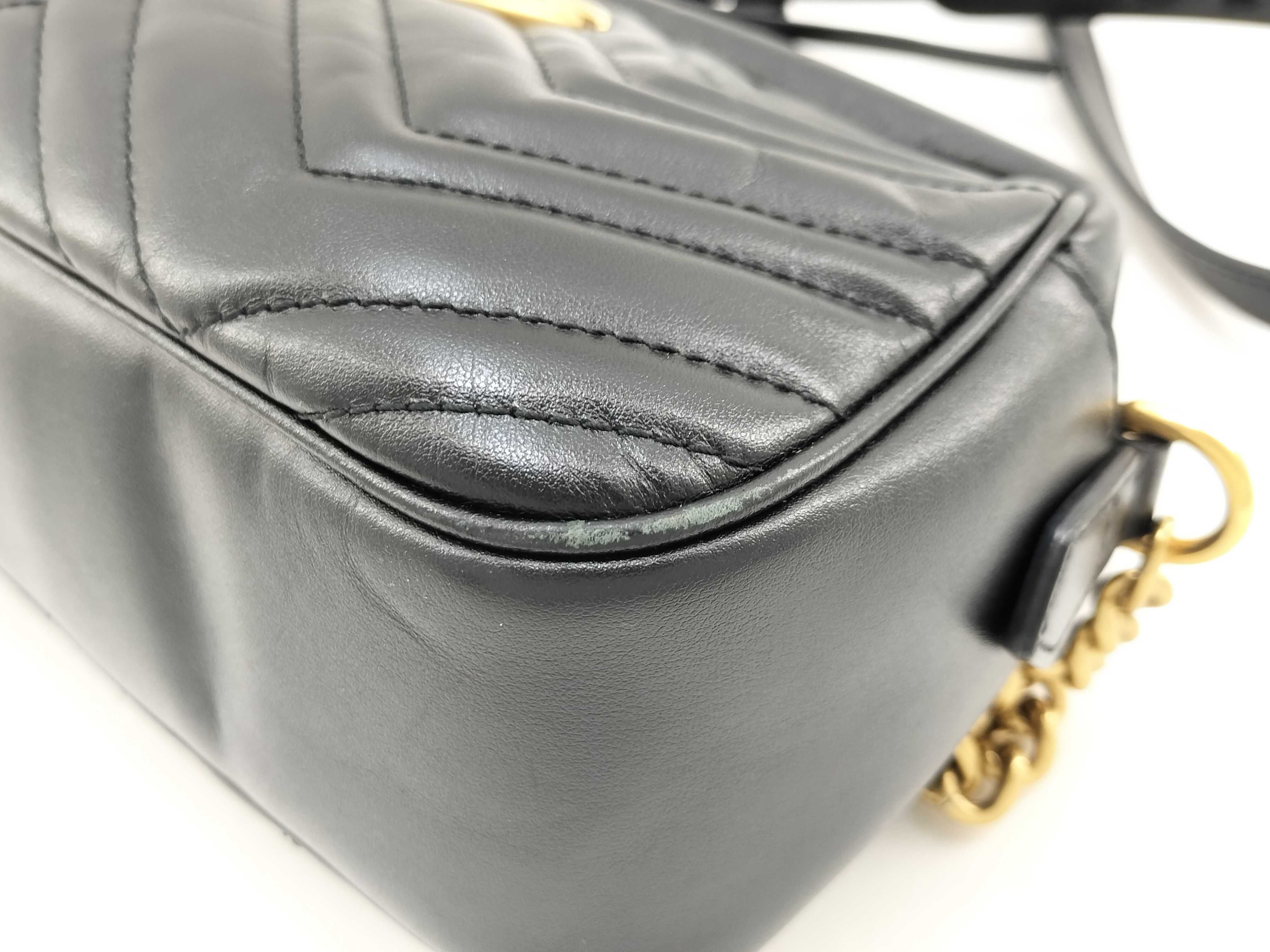 GG Marmont Leather Chain Shoulder Bag, Black, 447632 (Shoulder Bag) — view 7
