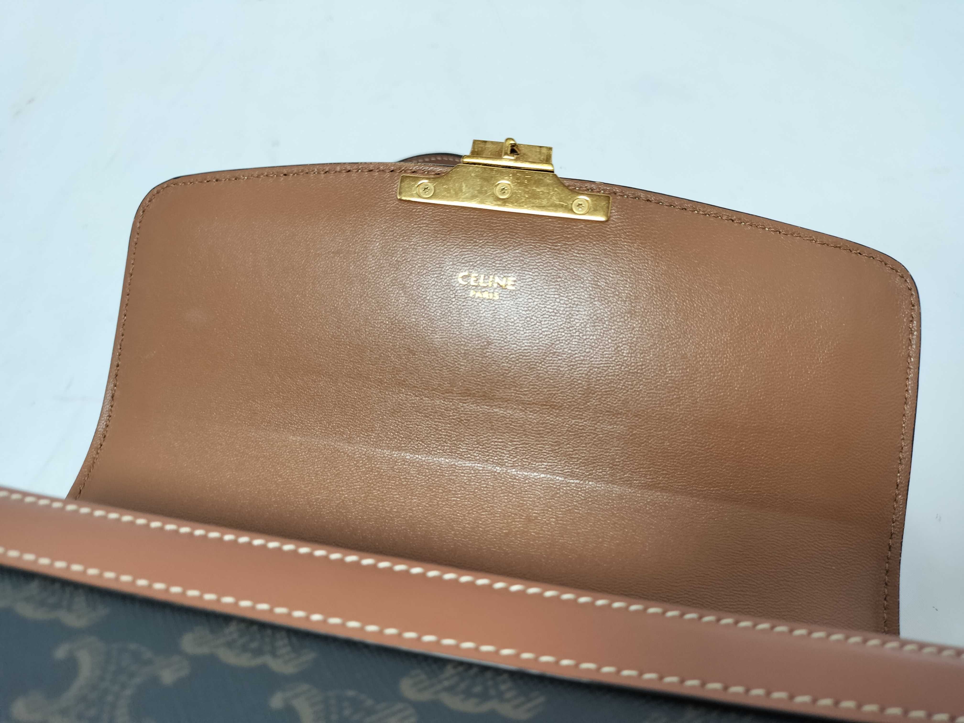 Triomphe Chain Shoulder Bag, Brown Shoulder Bag — view 9