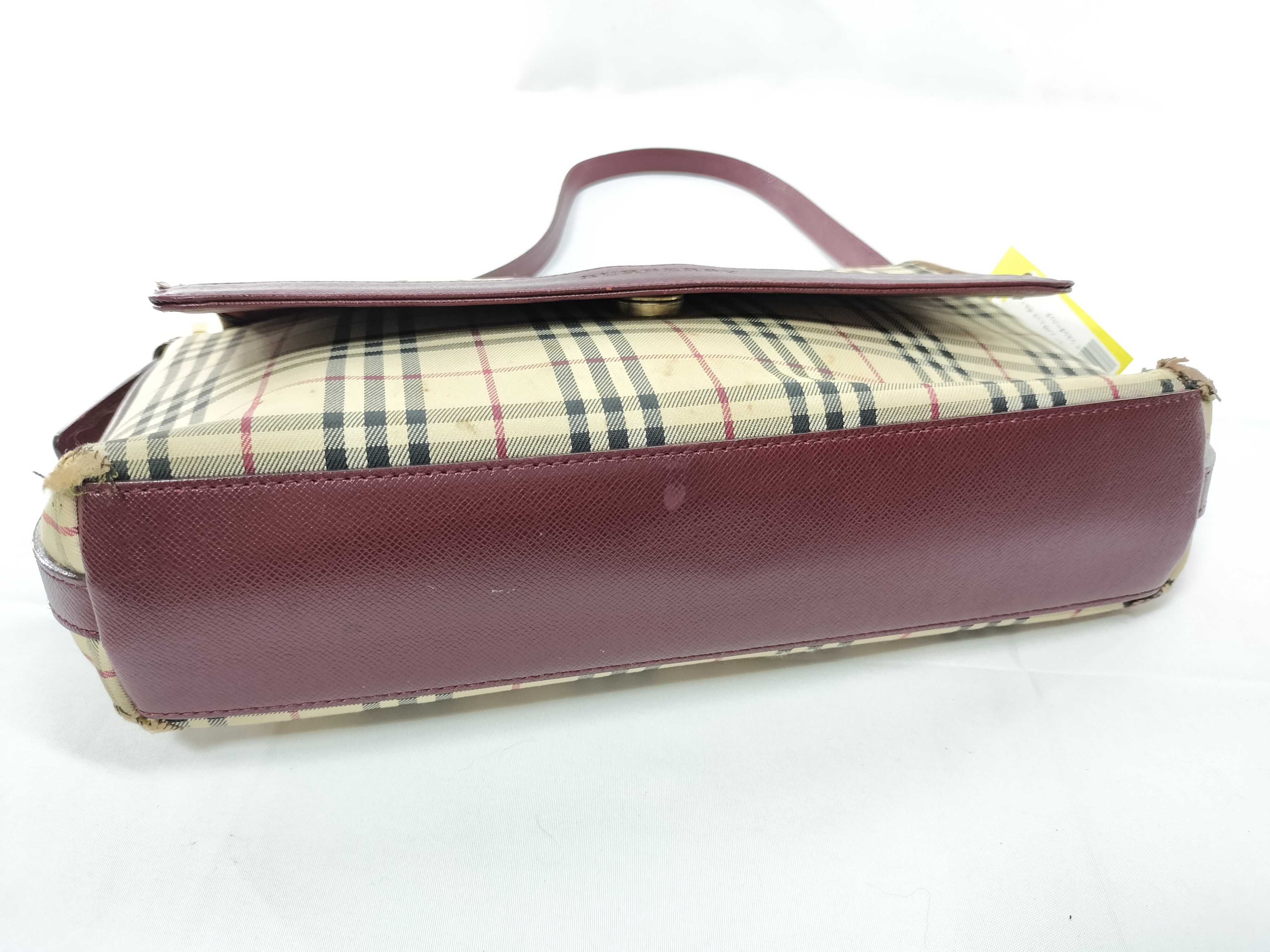 Nova Check Bordeaux Shoulder Bag — view 7