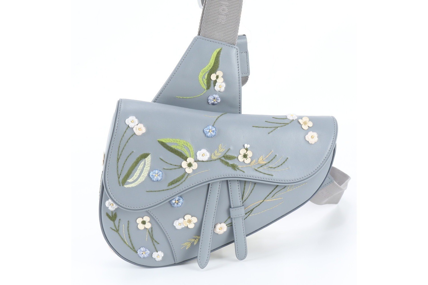 Saddle Flower Embroidered Leather Shoulder Bag (Crossbody) — view 2