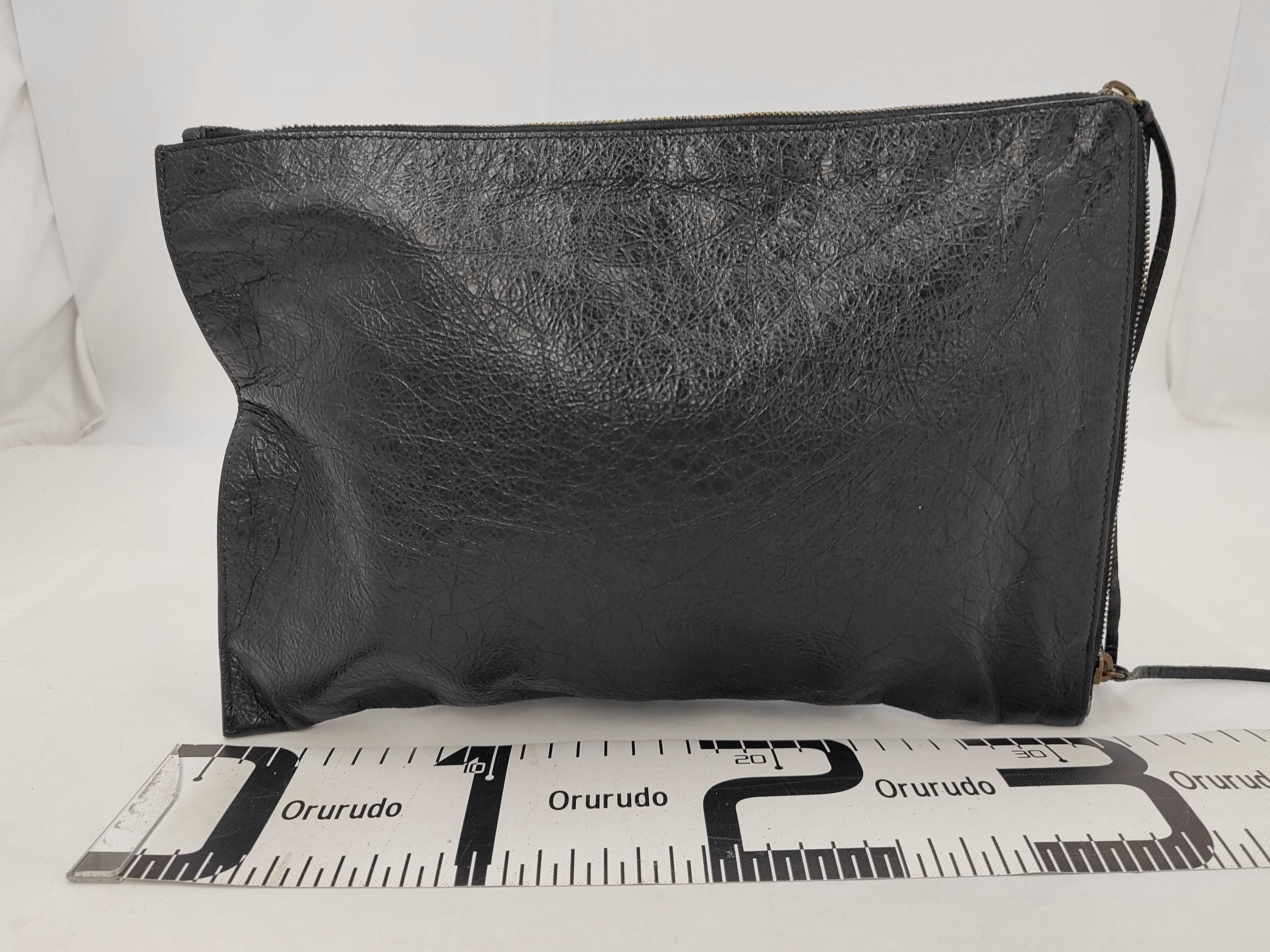 Black Leather Vintage Clutch Bag — view 2