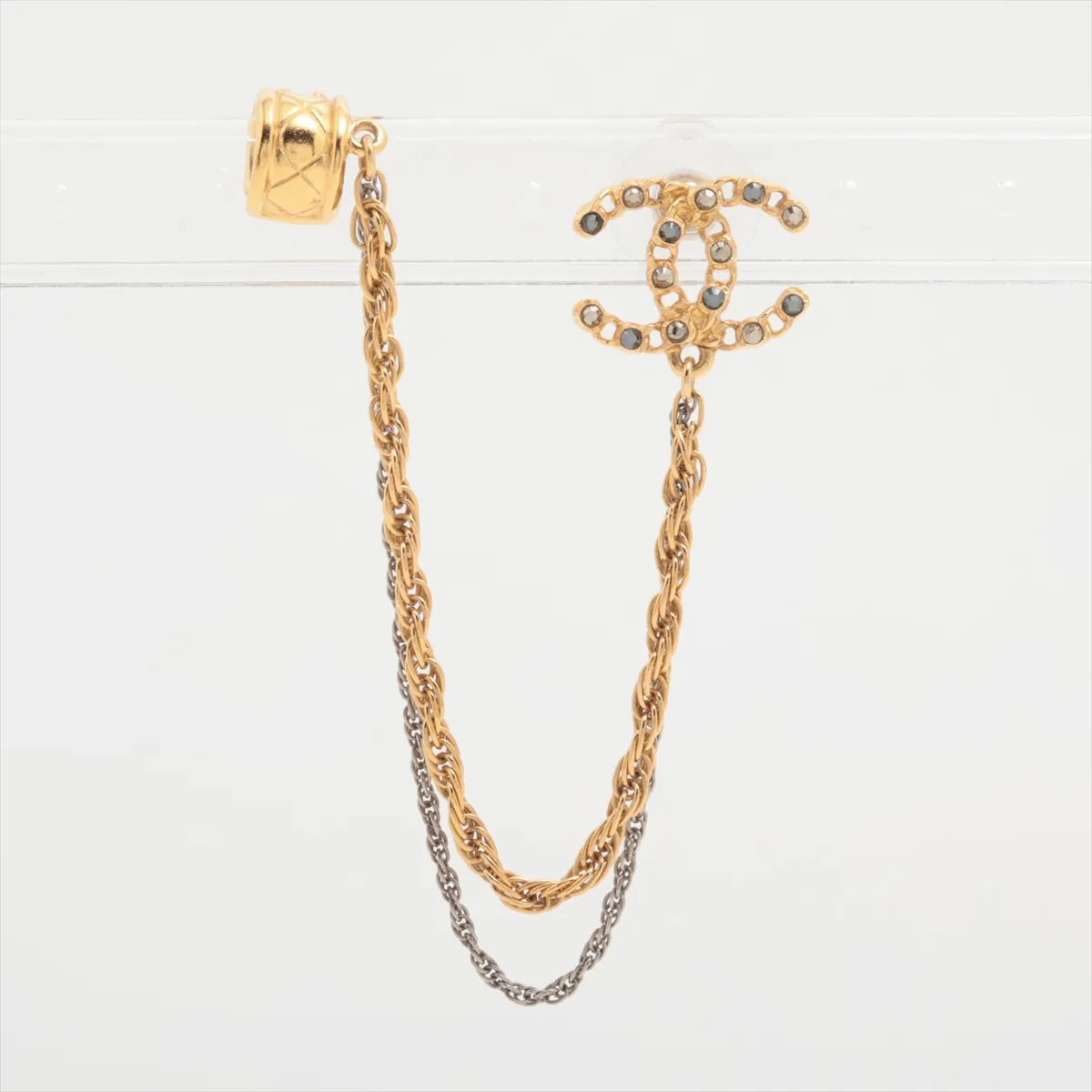 Coco Mark F21V Earring (Single Earring) GP x Rhinestone Gold.